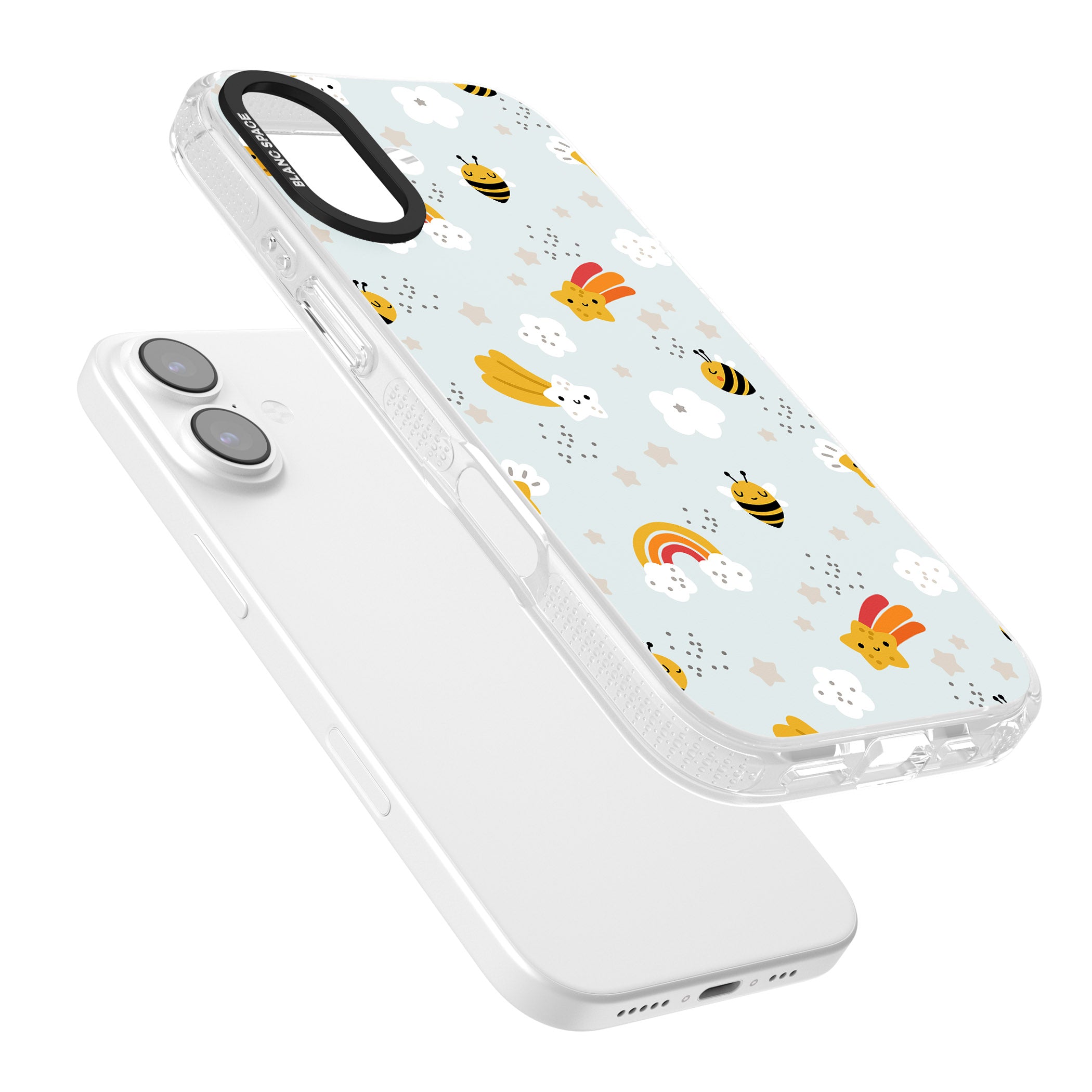 Sweet As Honey Patterns: Bees & Rainbows iPhone 17 Impact Air Clear Phone Case Colours