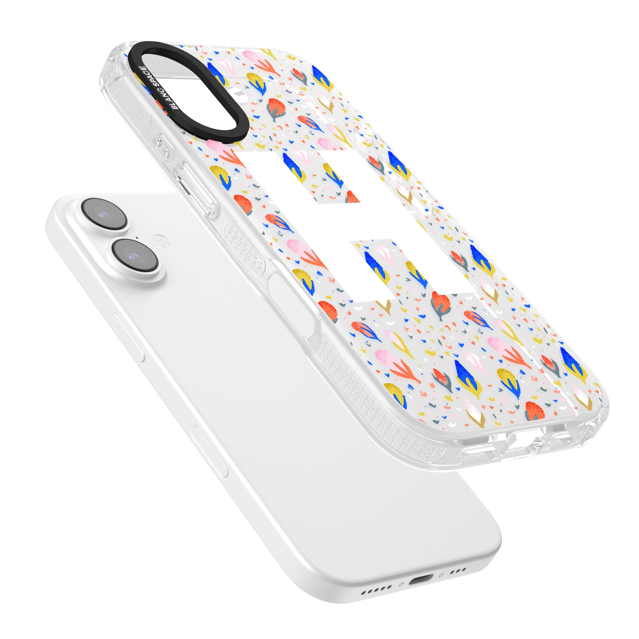 Personalised Abstract Floral Initial iPhone 17 Impact Air Clear Phone Case Colours