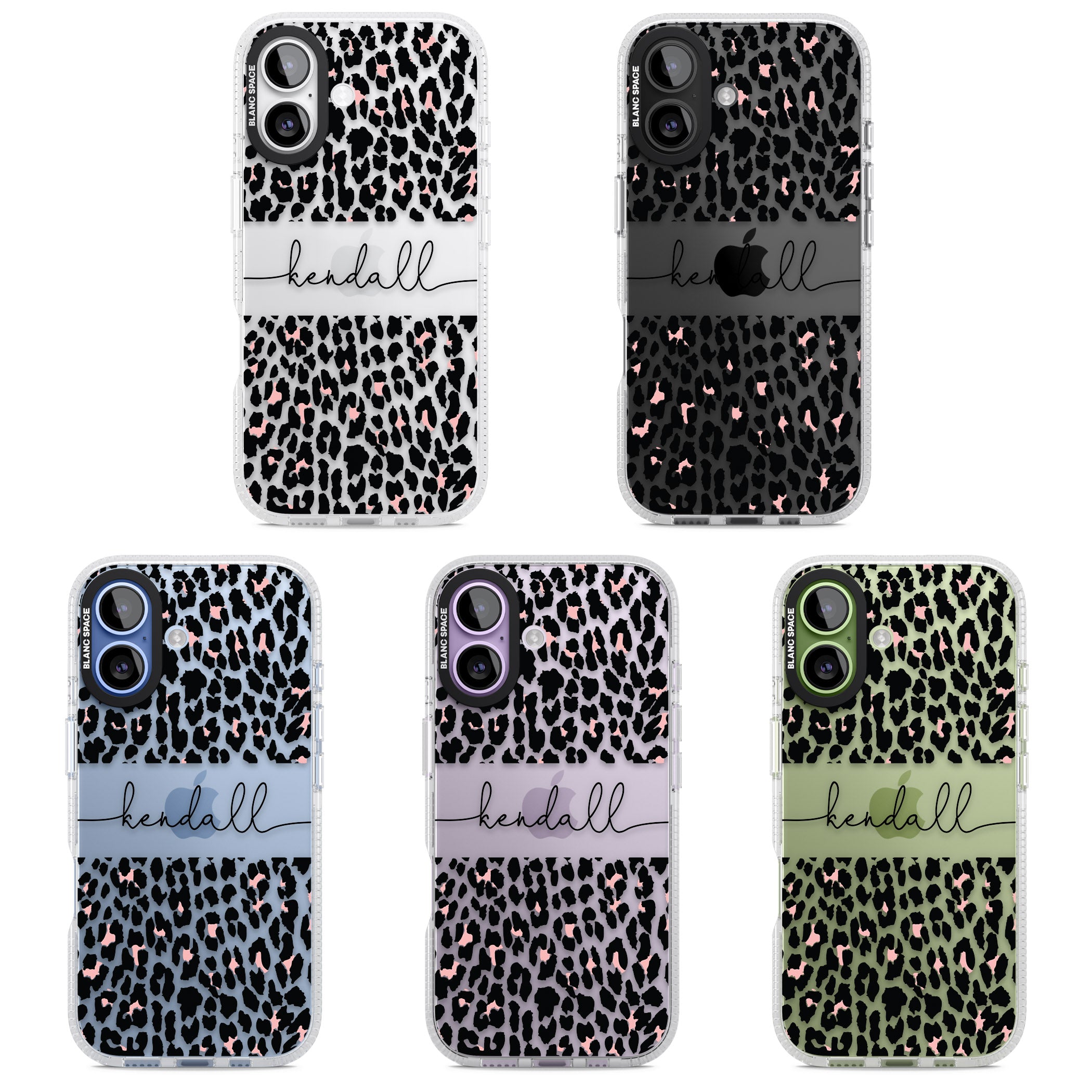 Personalised Cursive Leopard Spots iPhone 17 Impact Air Clear Phone Case APT Impact Protection
