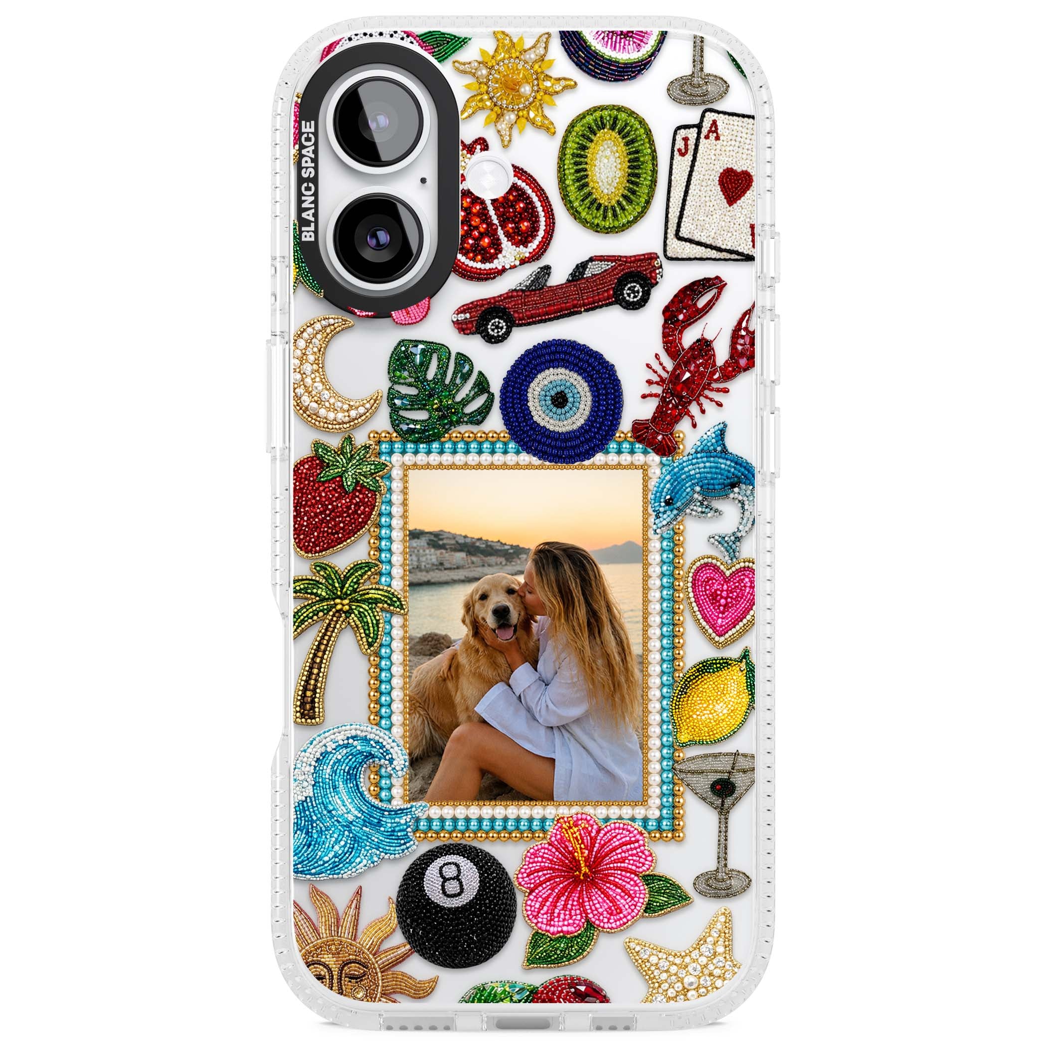 Beaded Photo coastal iPhone case | Clear Case Impact Air case for iPhone 17