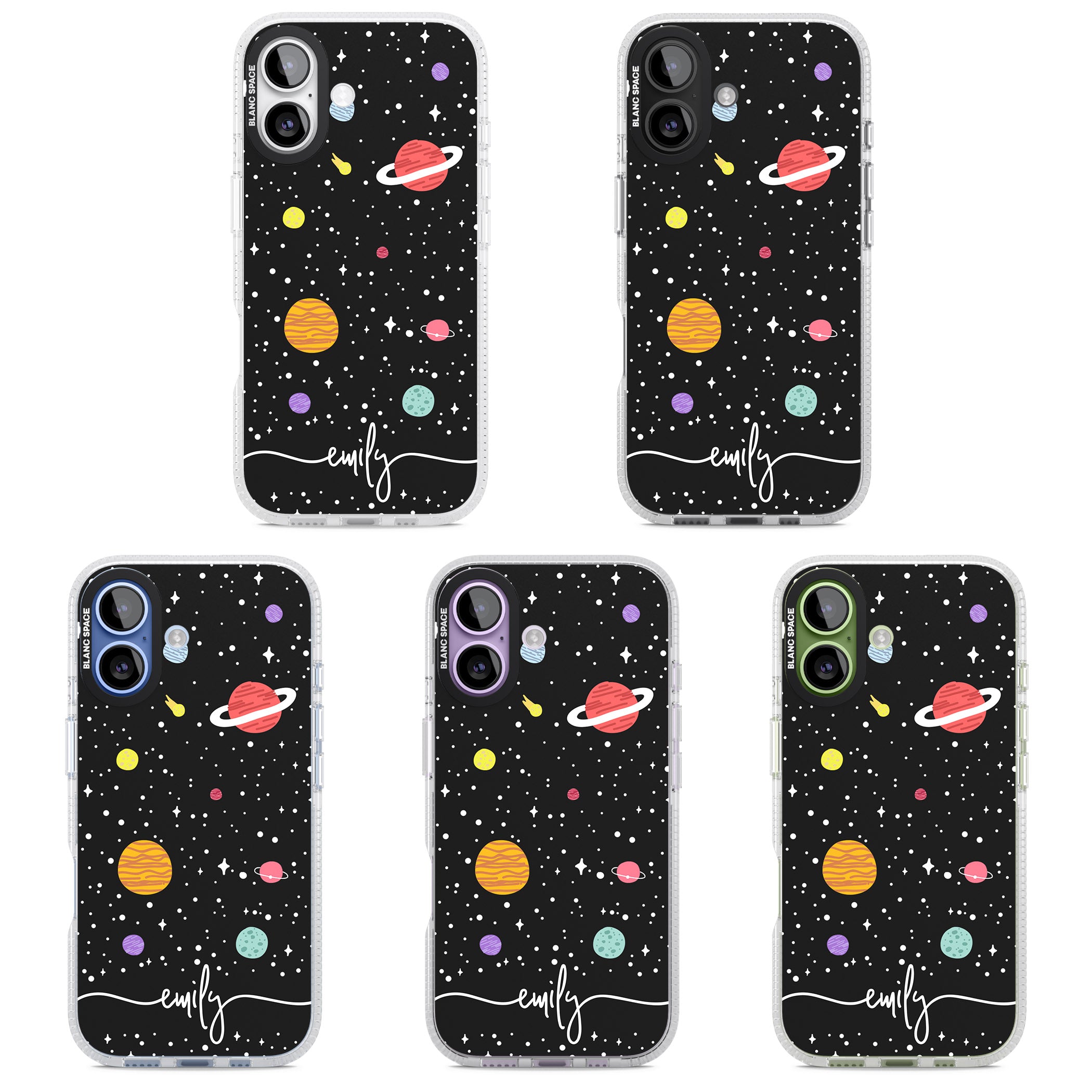 Personalised Cute Cartoon Planet iPhone 17 Impact Air Clear Phone Case APT Impact Protection