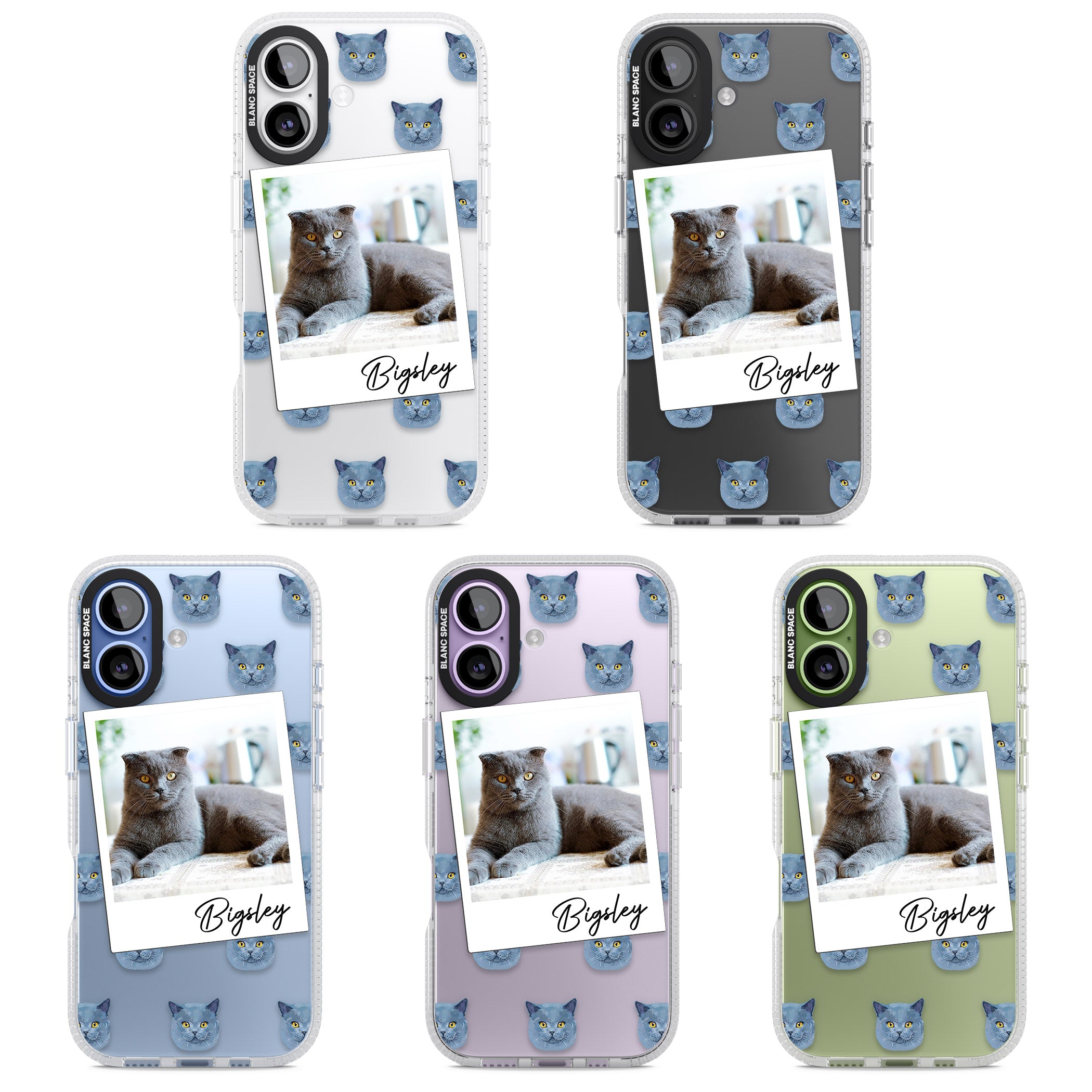 Personalised English Blue Cat Photo iPhone 17 Impact Air Clear Phone Case APT Impact Protection