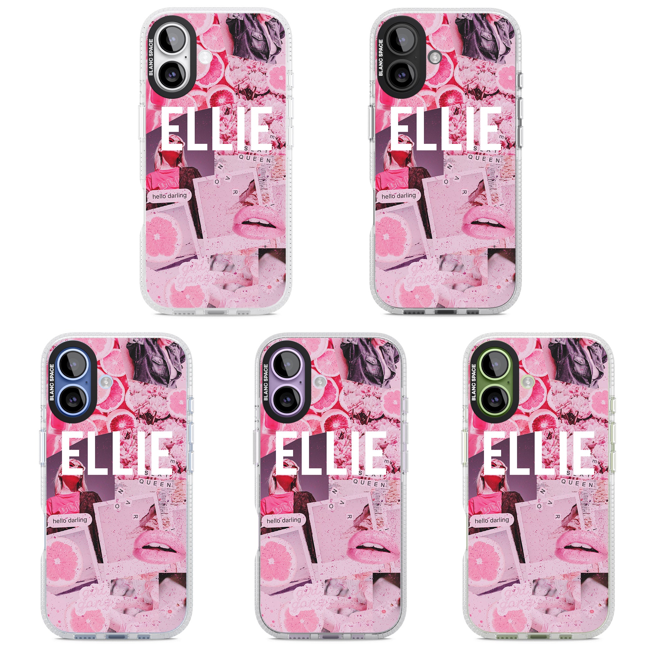 Personalised Sweet Pink Collage iPhone 17 Impact Air Clear Phone Case APT Impact Protection