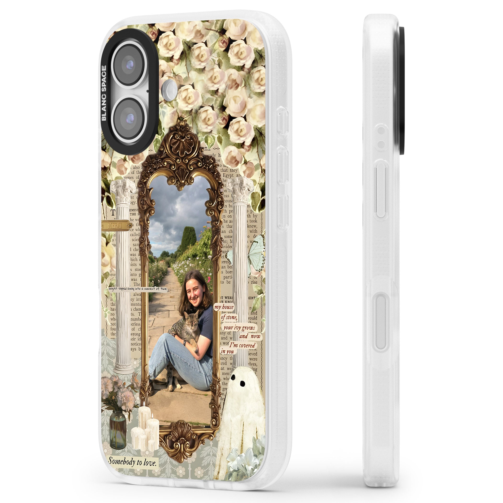 Personalised Soft Vintage Frame iPhone 17 Impact Air Clear Phone Case Side Profile