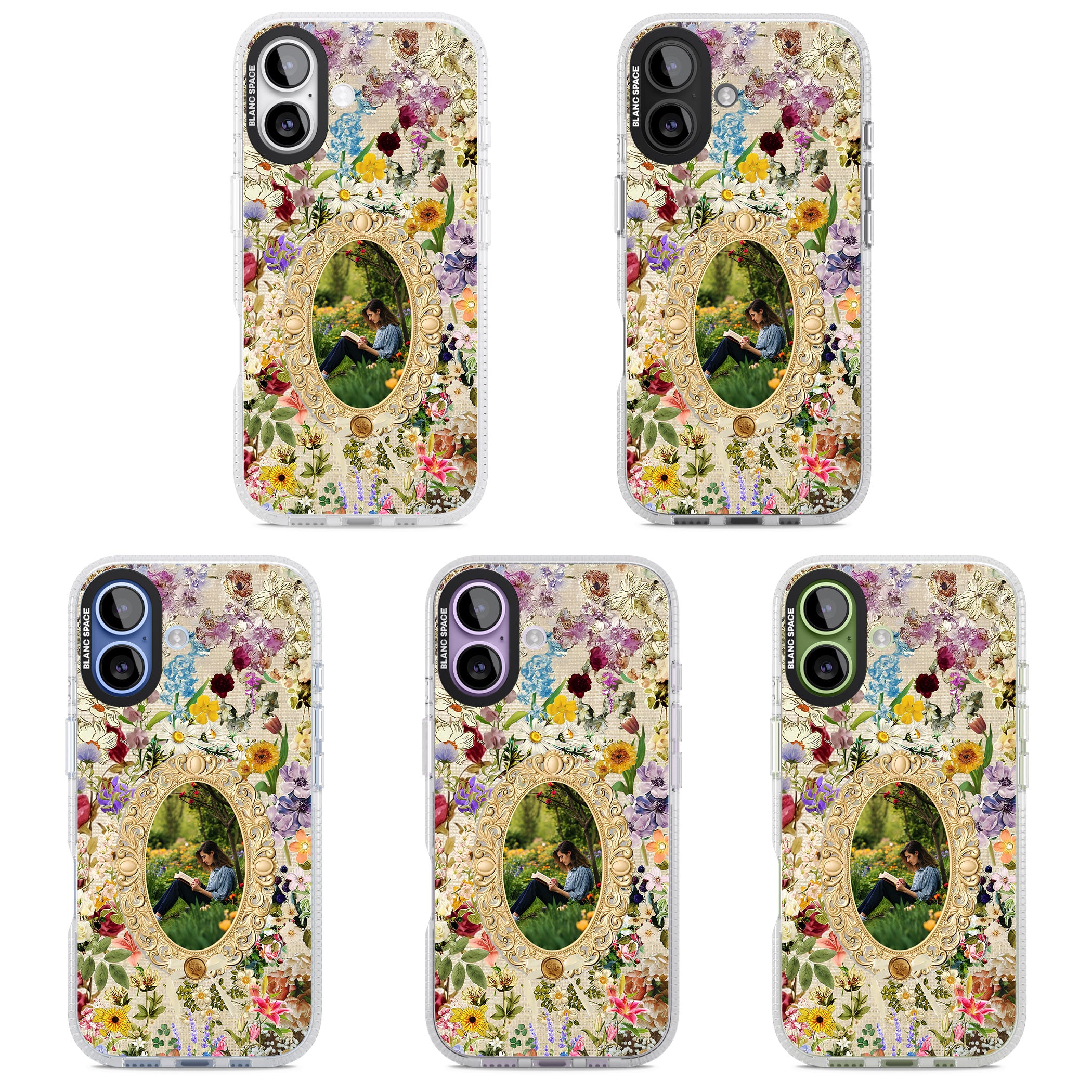 Personalised Vintage Wildflower Frame iPhone 17 Impact Air Clear Phone Case APT Impact Protection