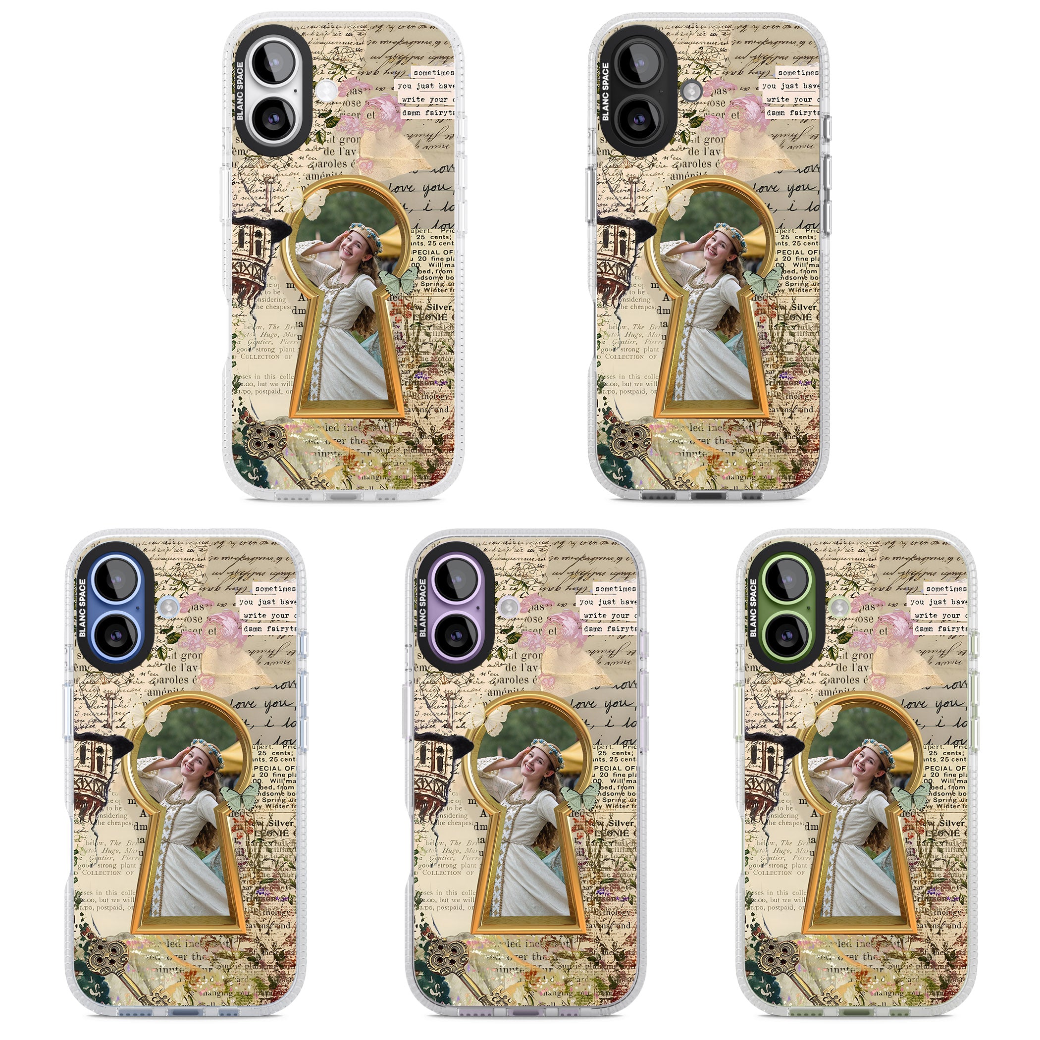 Personalised Bookpage Keyhole Frame iPhone 17 Impact Air Clear Phone Case APT Impact Protection