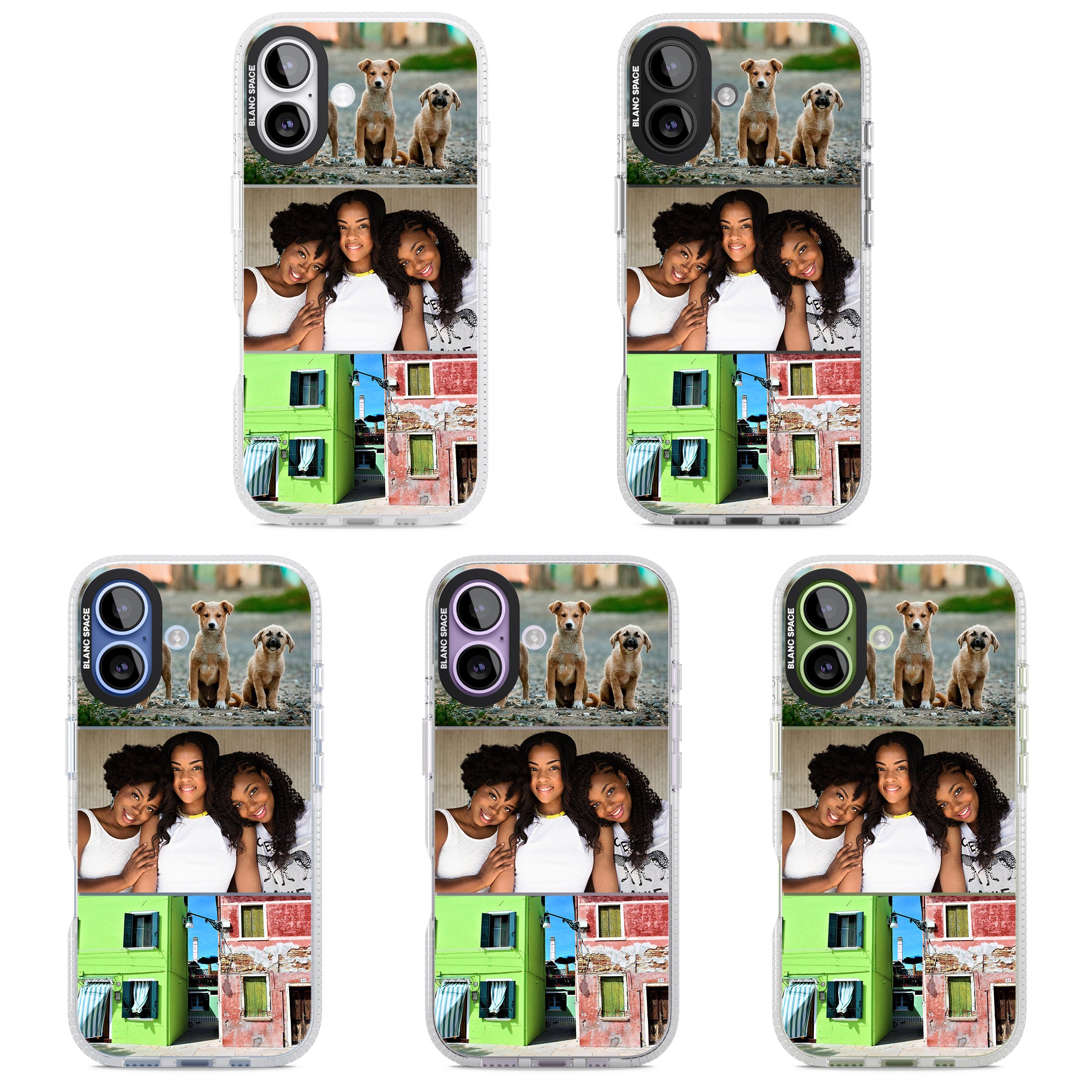 Personalised 3 Photo Grid iPhone 17 Impact Air Clear Phone Case APT Impact Protection