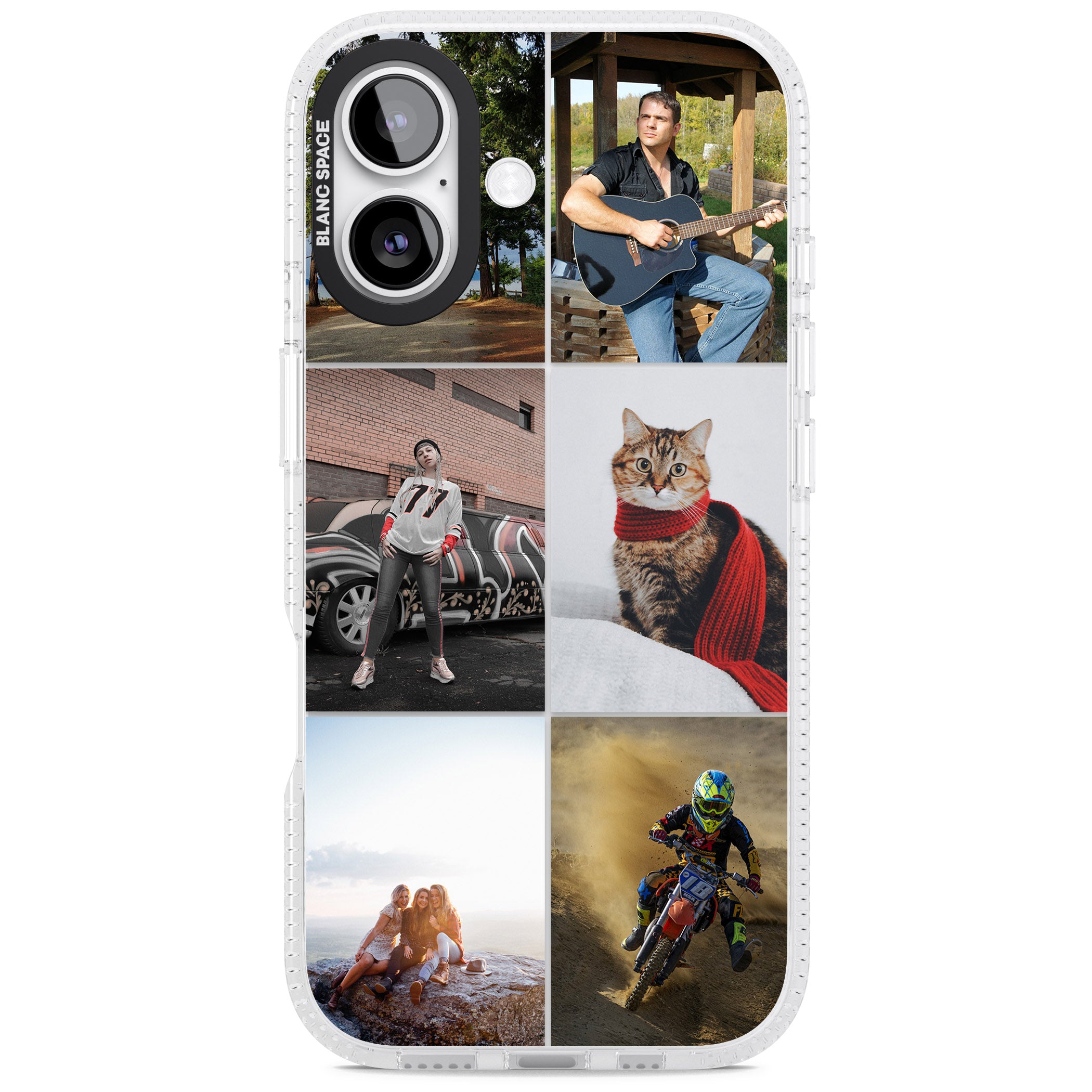 Personalised 6 Photo Grid iPhone 17 Impact Air Clear Phone Case