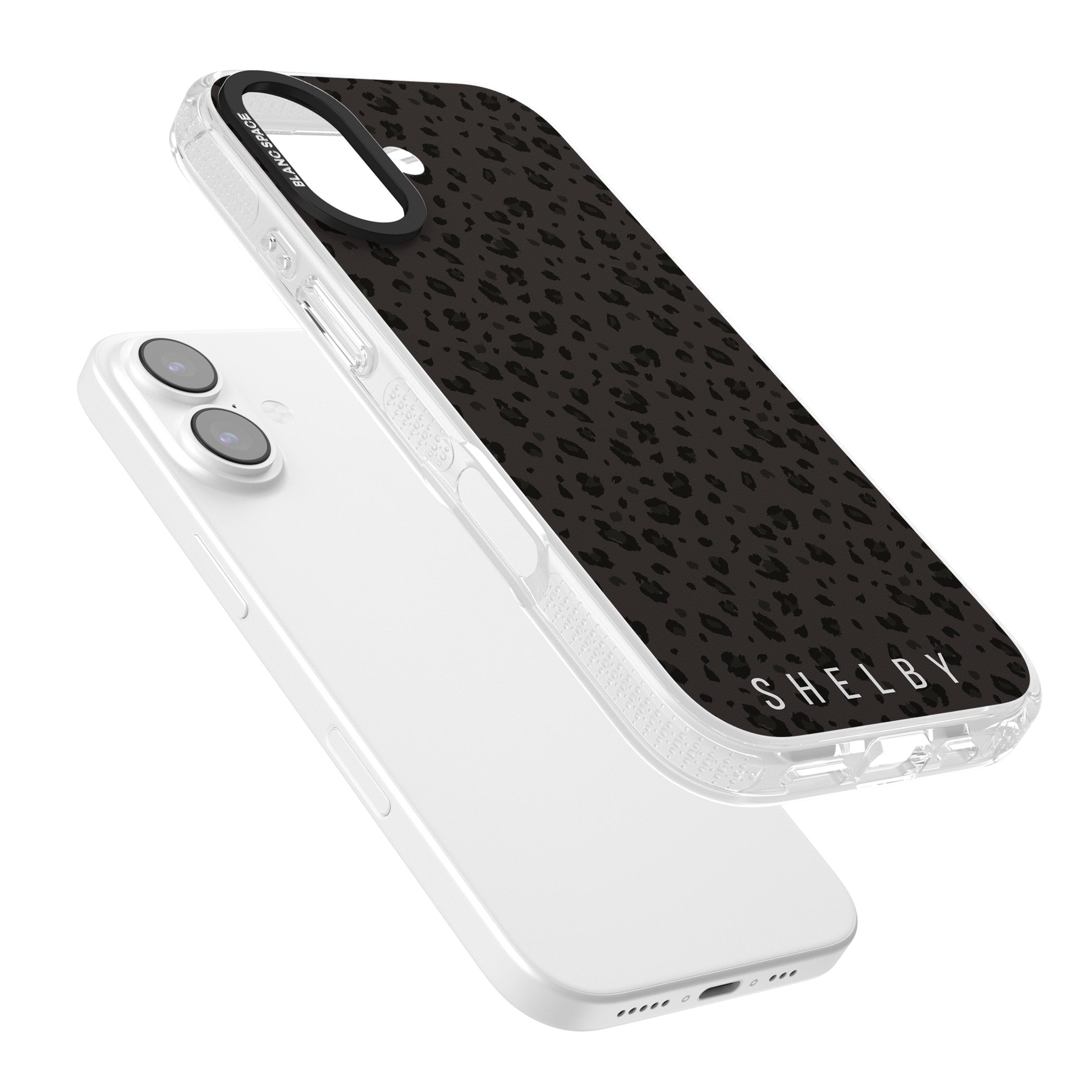 Personalised Dark Leopard Lettering iPhone 17 Impact Air Clear Phone Case Colours