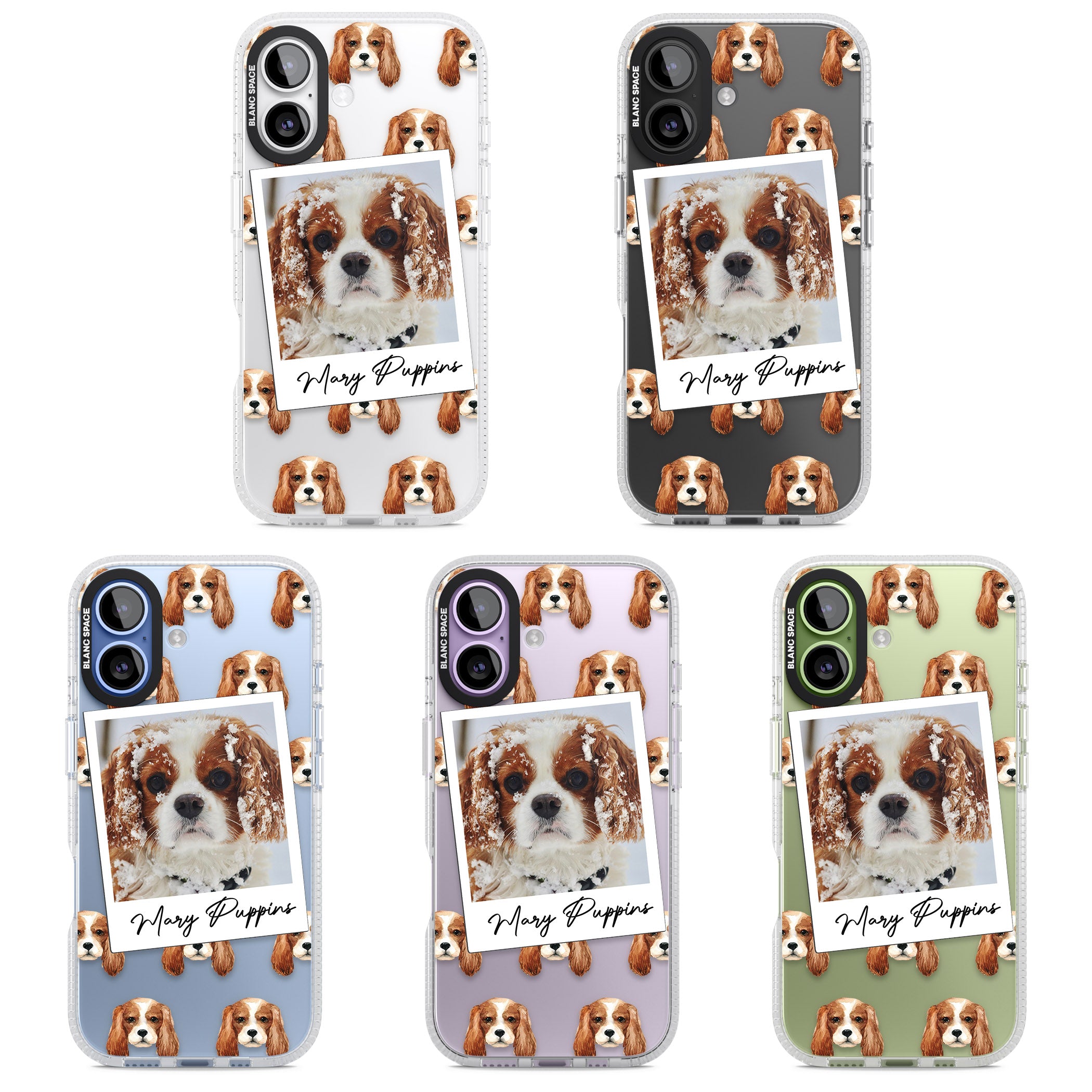 Personalised Cavalier King Charles Instant Camera Photo iPhone 17 Impact Air Clear Phone Case APT Impact Protection