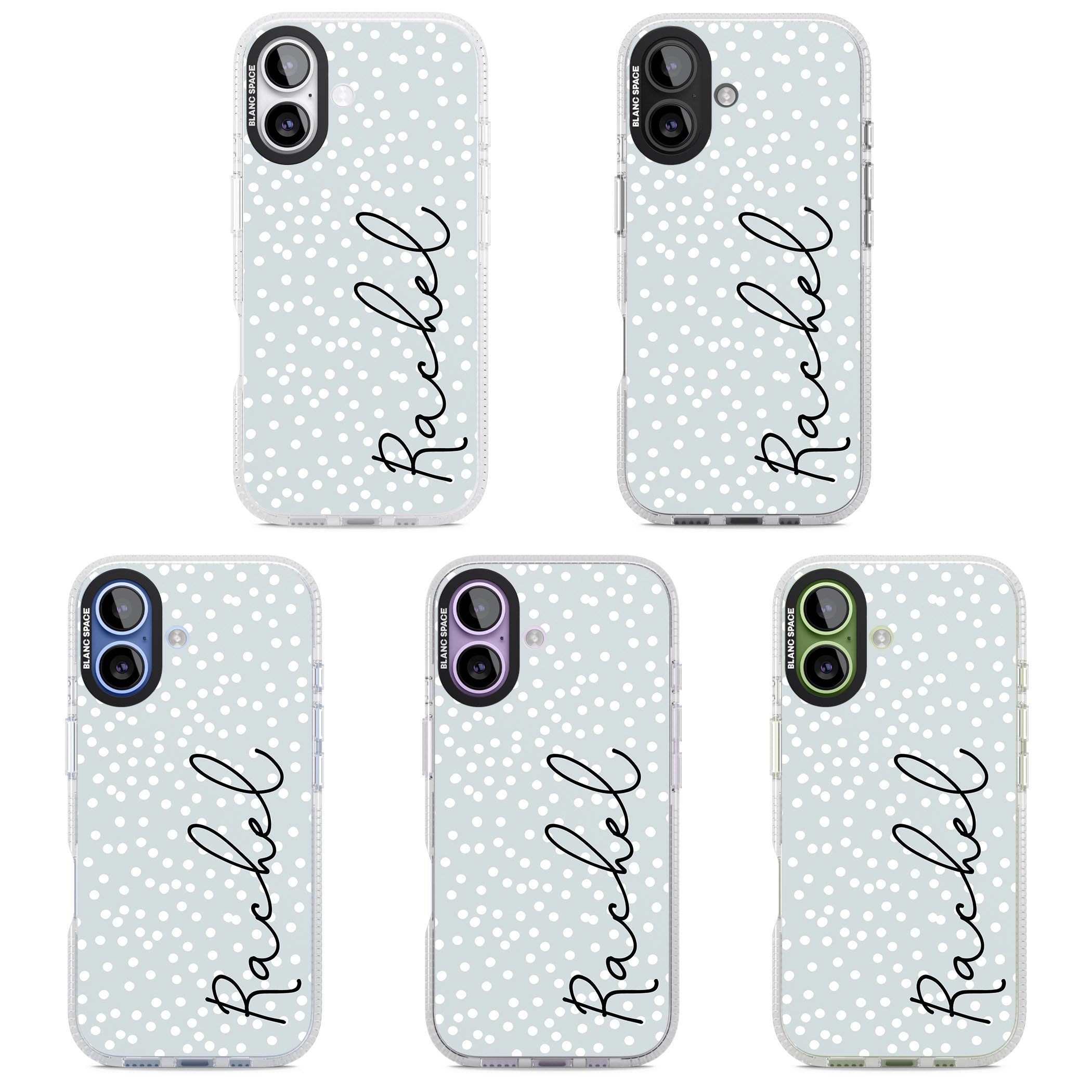 Personalised Vertical Cursive & Dots iPhone 17 Impact Air Clear Phone Case APT Impact Protection