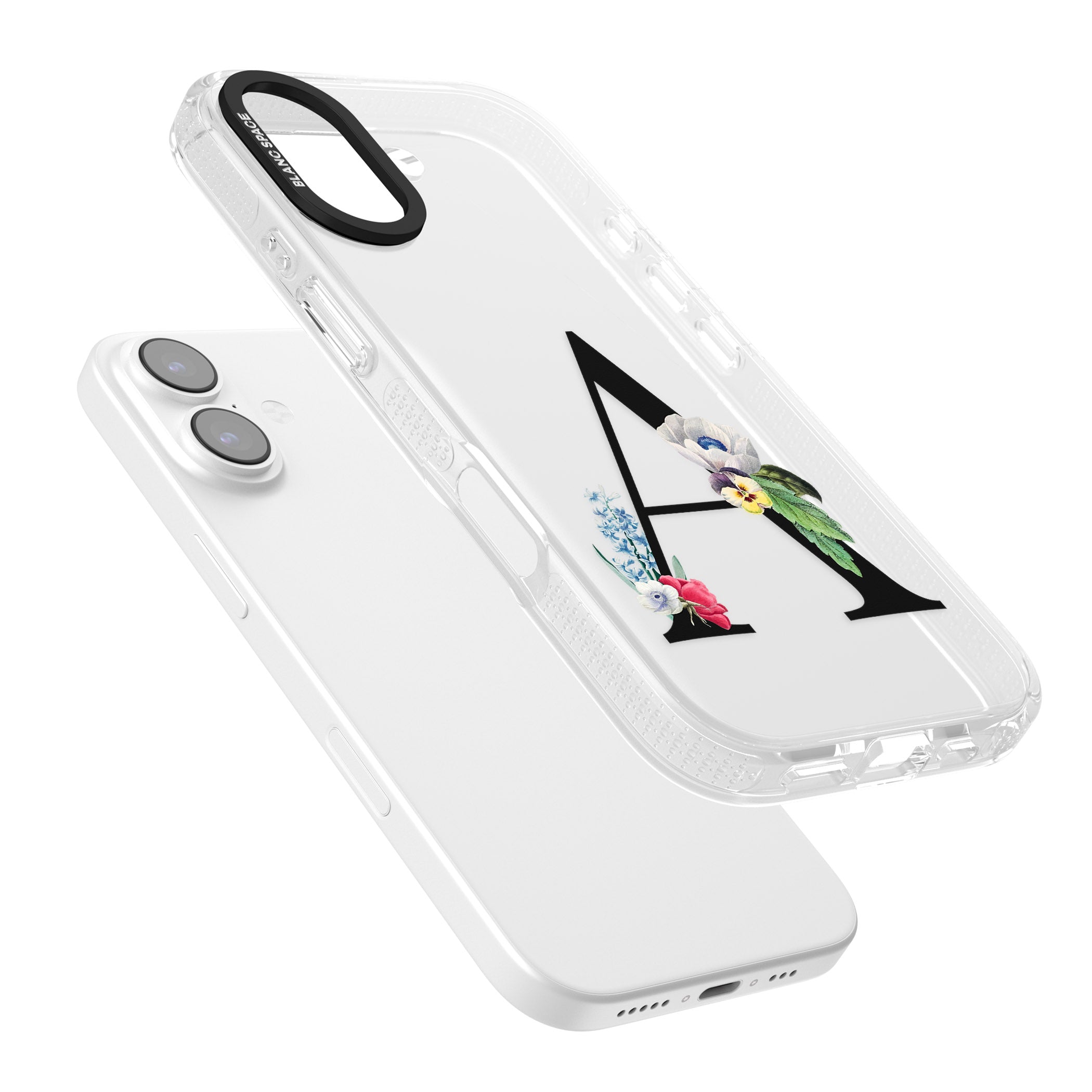 Personalised Floral Initial iPhone 17 Impact Air Clear Phone Case Colours