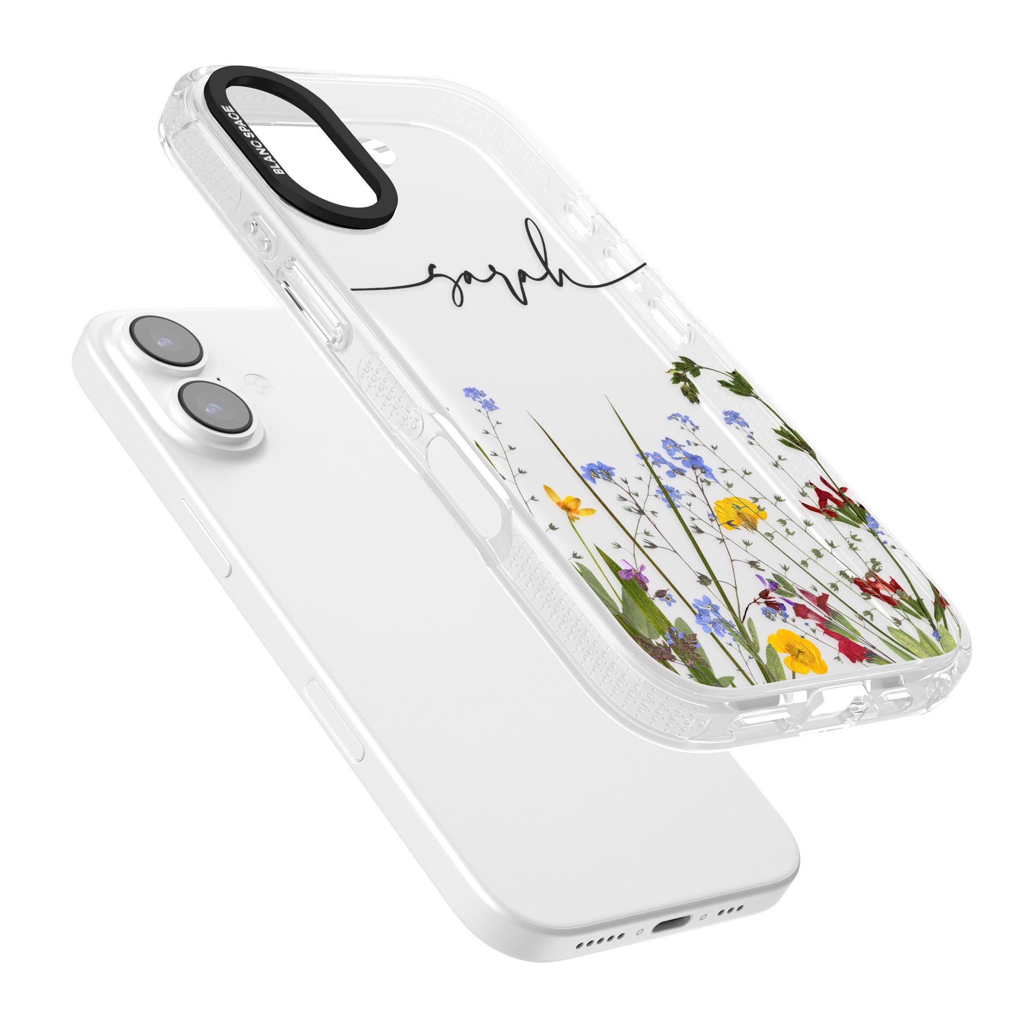 Personalised Wildflower Floral iPhone 17 Impact Air Clear Phone Case Colours