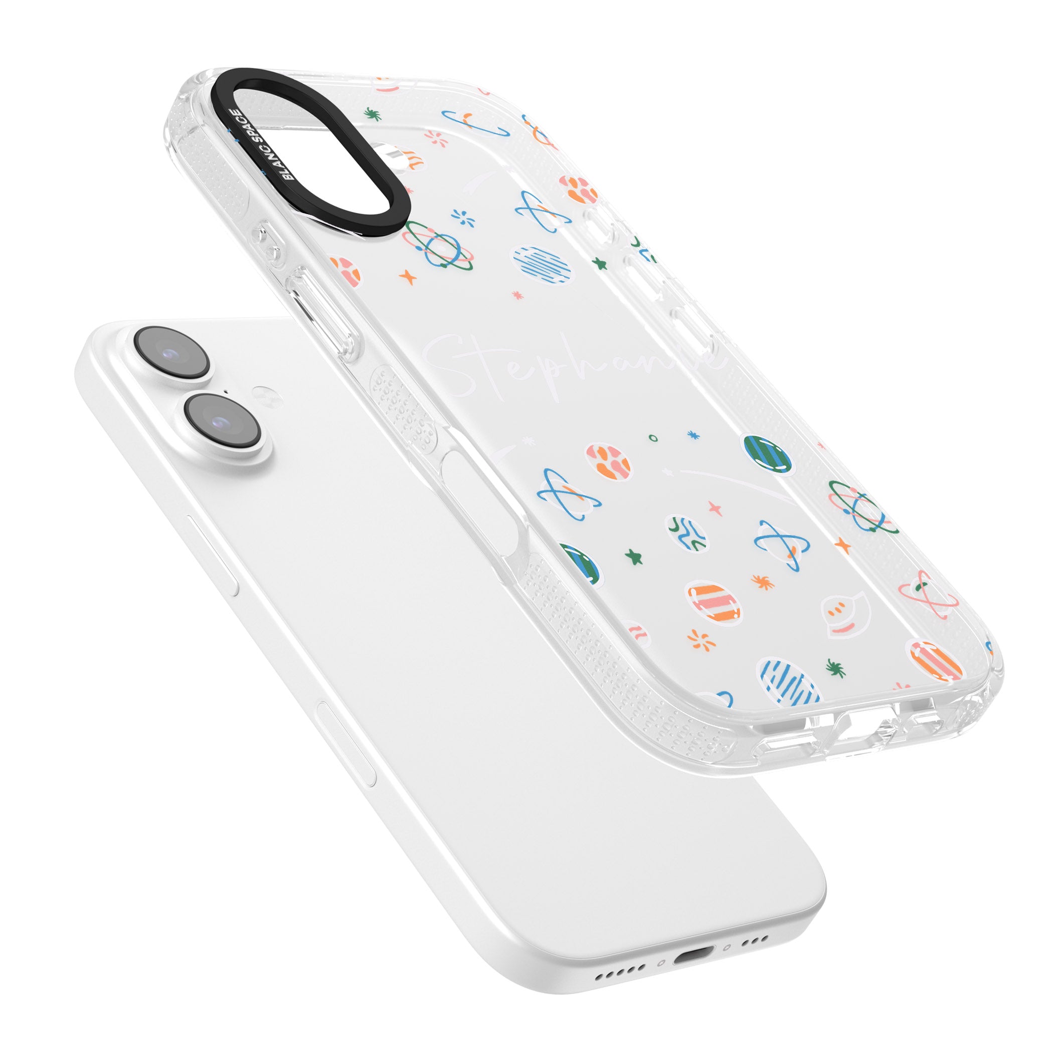 Personalised Space Pattern iPhone 17 Impact Air Clear Phone Case Colours