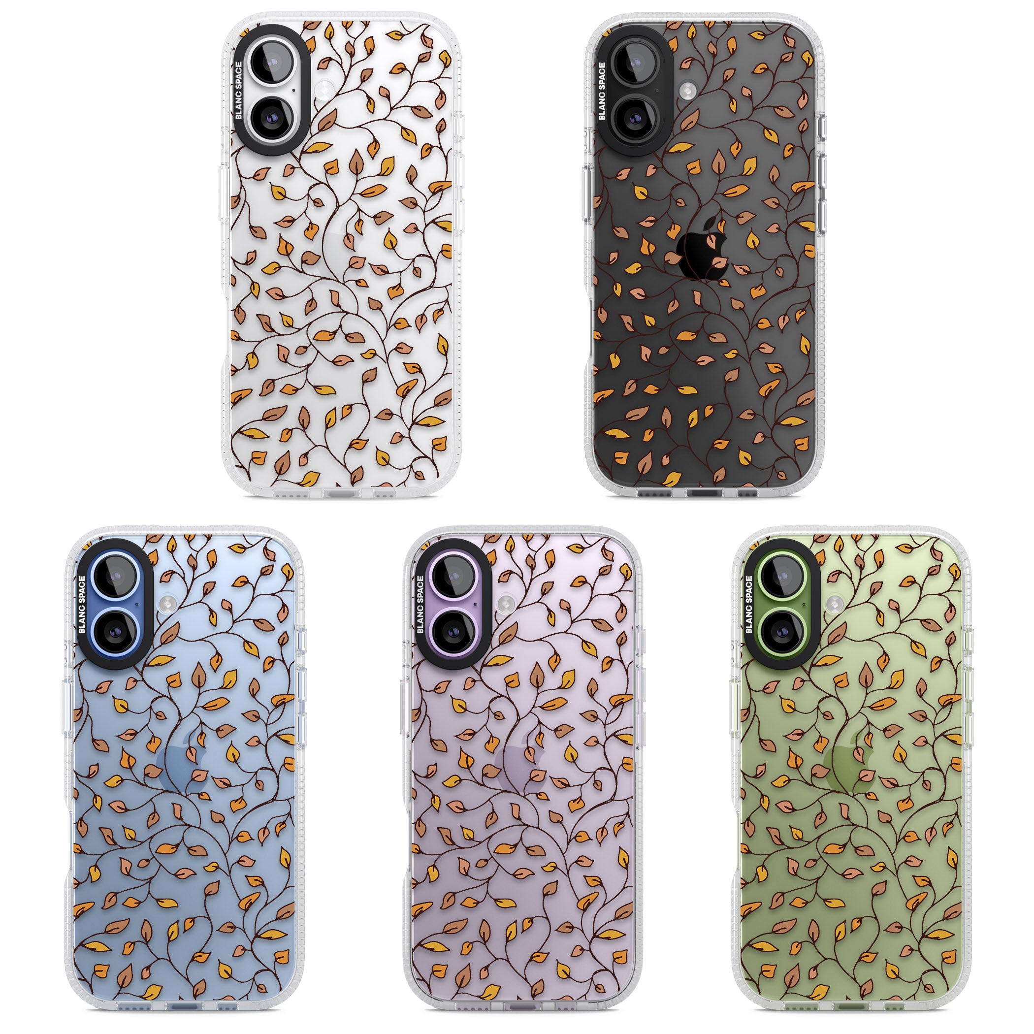 Personalised Autumn Leaves Pattern iPhone 17 Impact Air Clear Phone Case APT Impact Protection