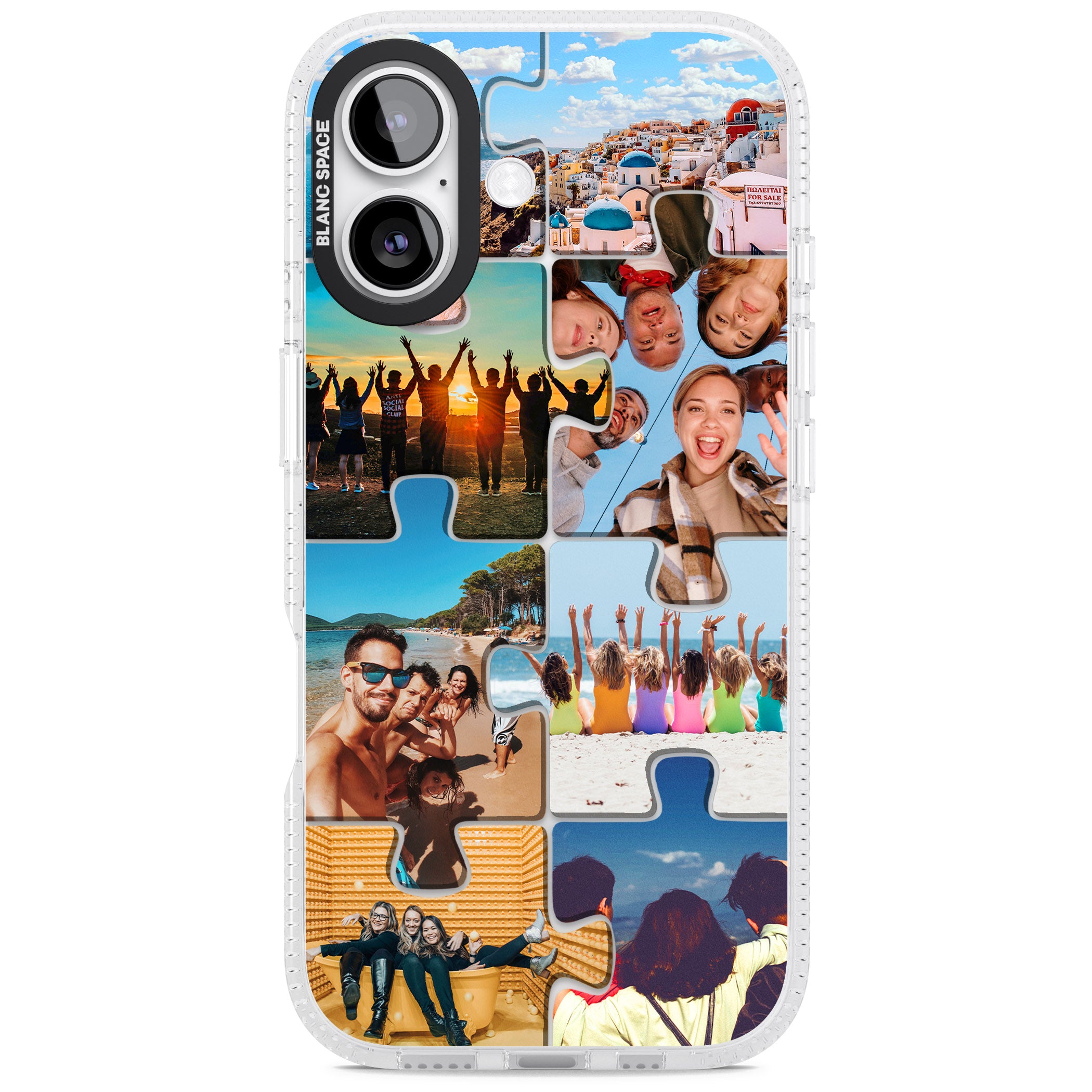 Personalised Jigsaw Photo Grid iPhone 17 Impact Air Clear Phone Case