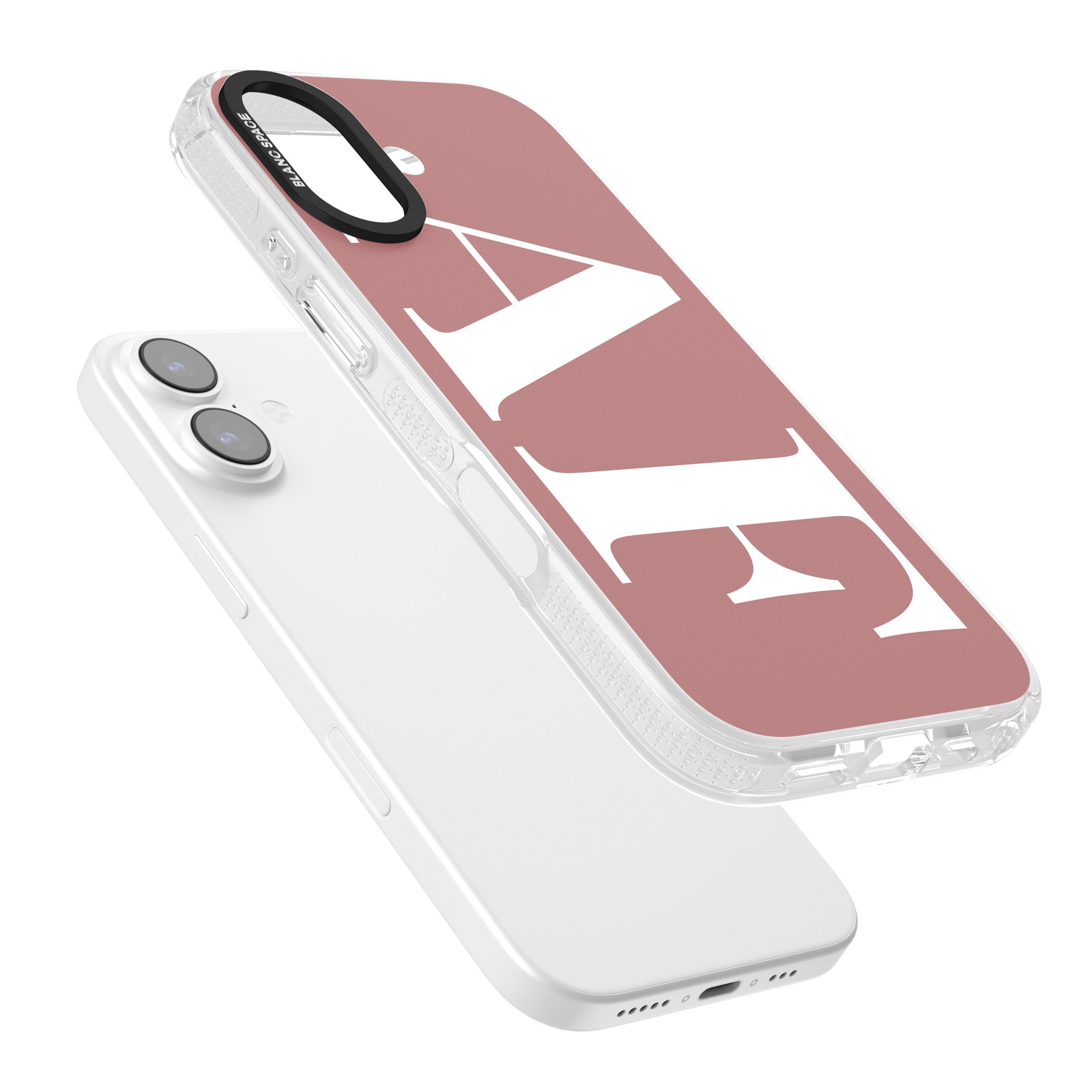 Personalised White & Rose Letters iPhone 17 Impact Air Clear Phone Case Colours
