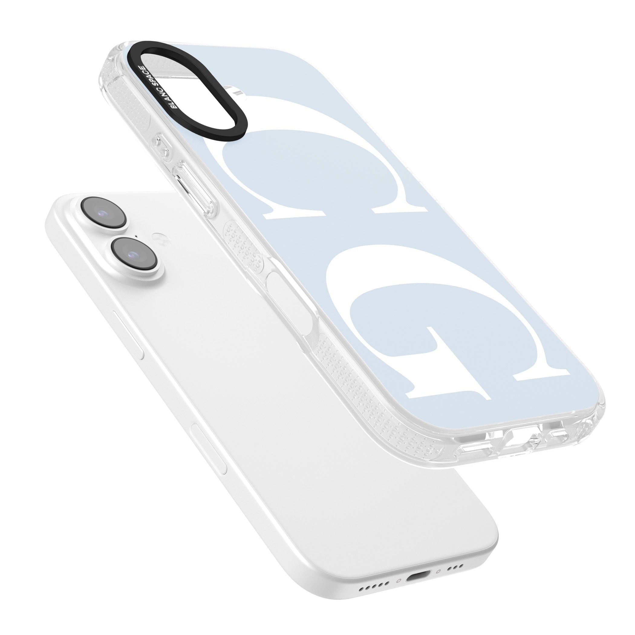 Personalised White & Blue Green Letters iPhone 17 Impact Air Clear Phone Case Colours