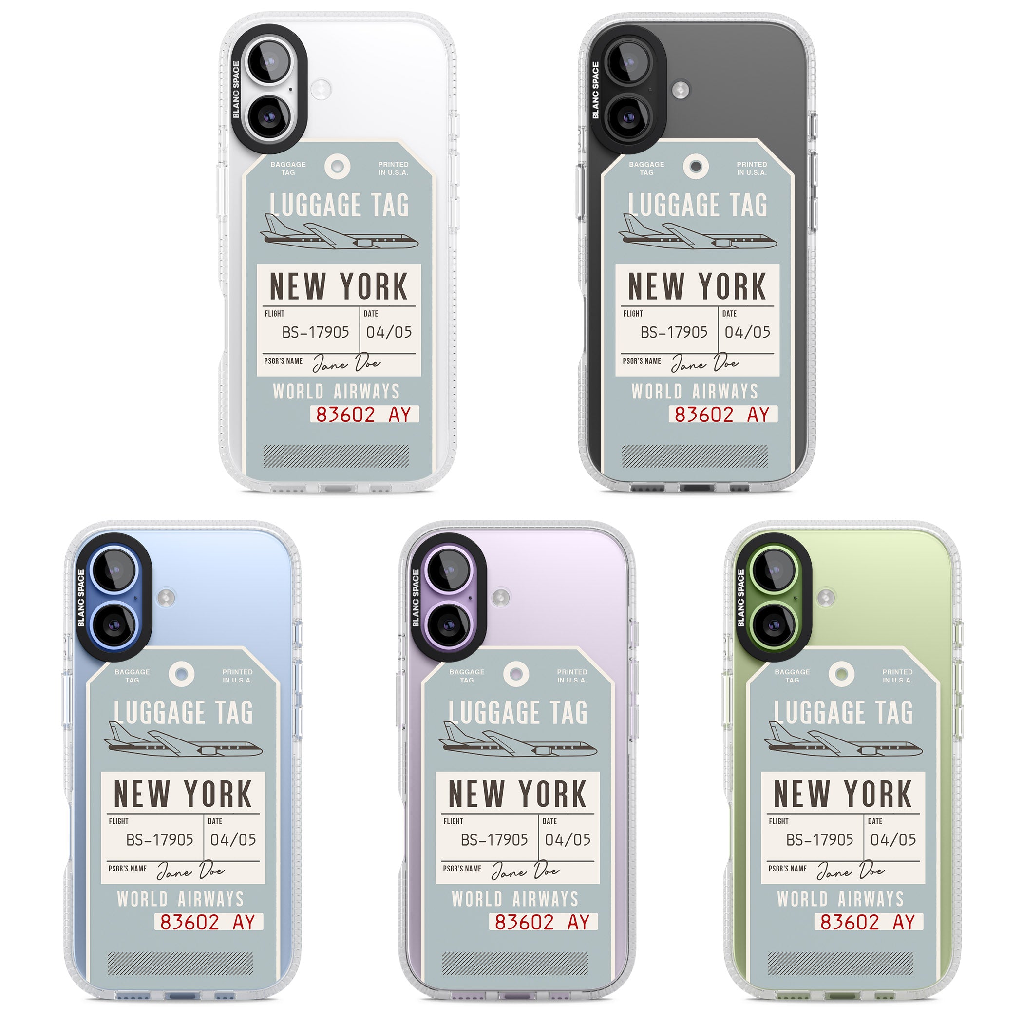 Personalised Vintage Usa Luggage Tag iPhone 17 Impact Air Clear Phone Case APT Impact Protection