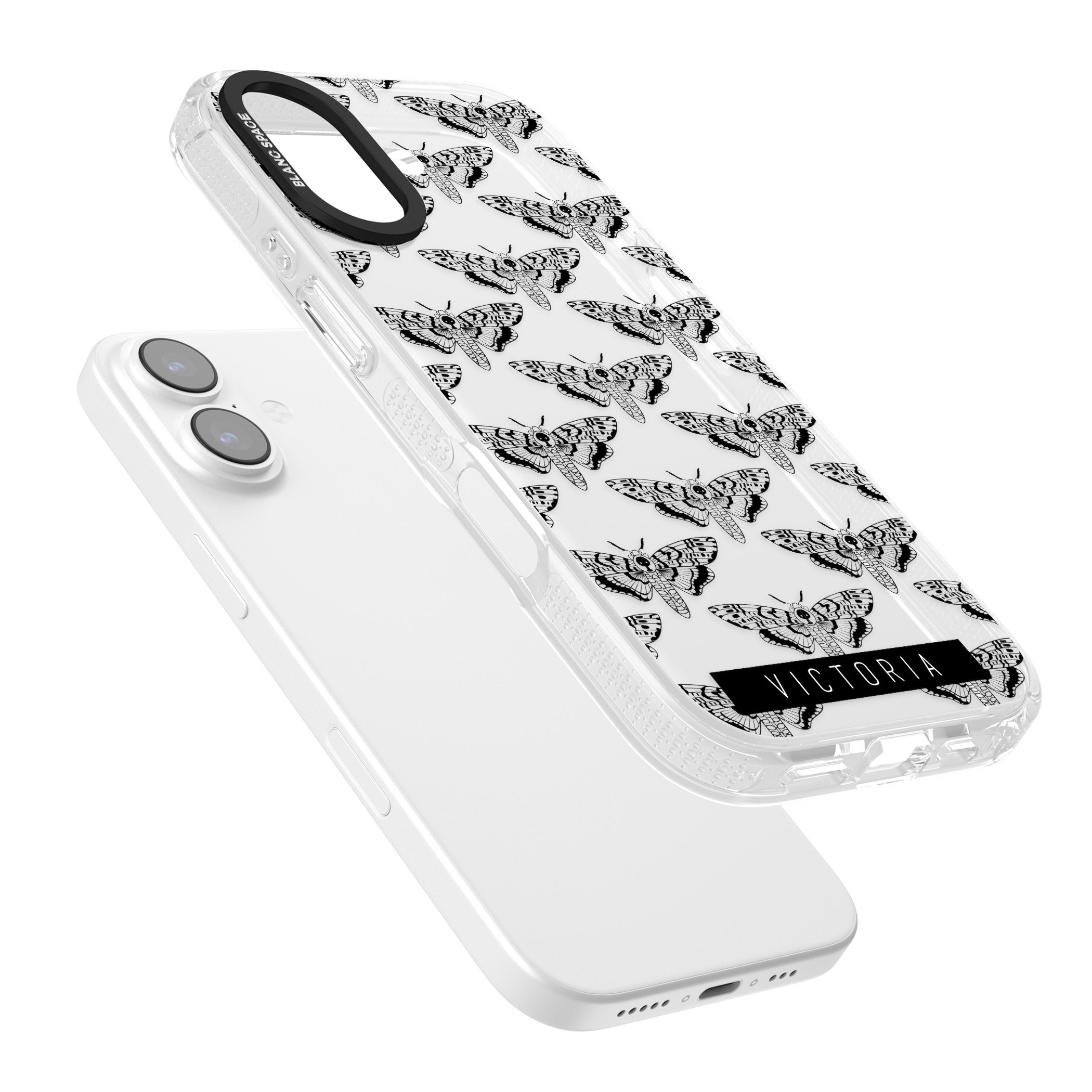 Personalised Hawk Moth Pattern iPhone 17 Impact Air Clear Phone Case Colours
