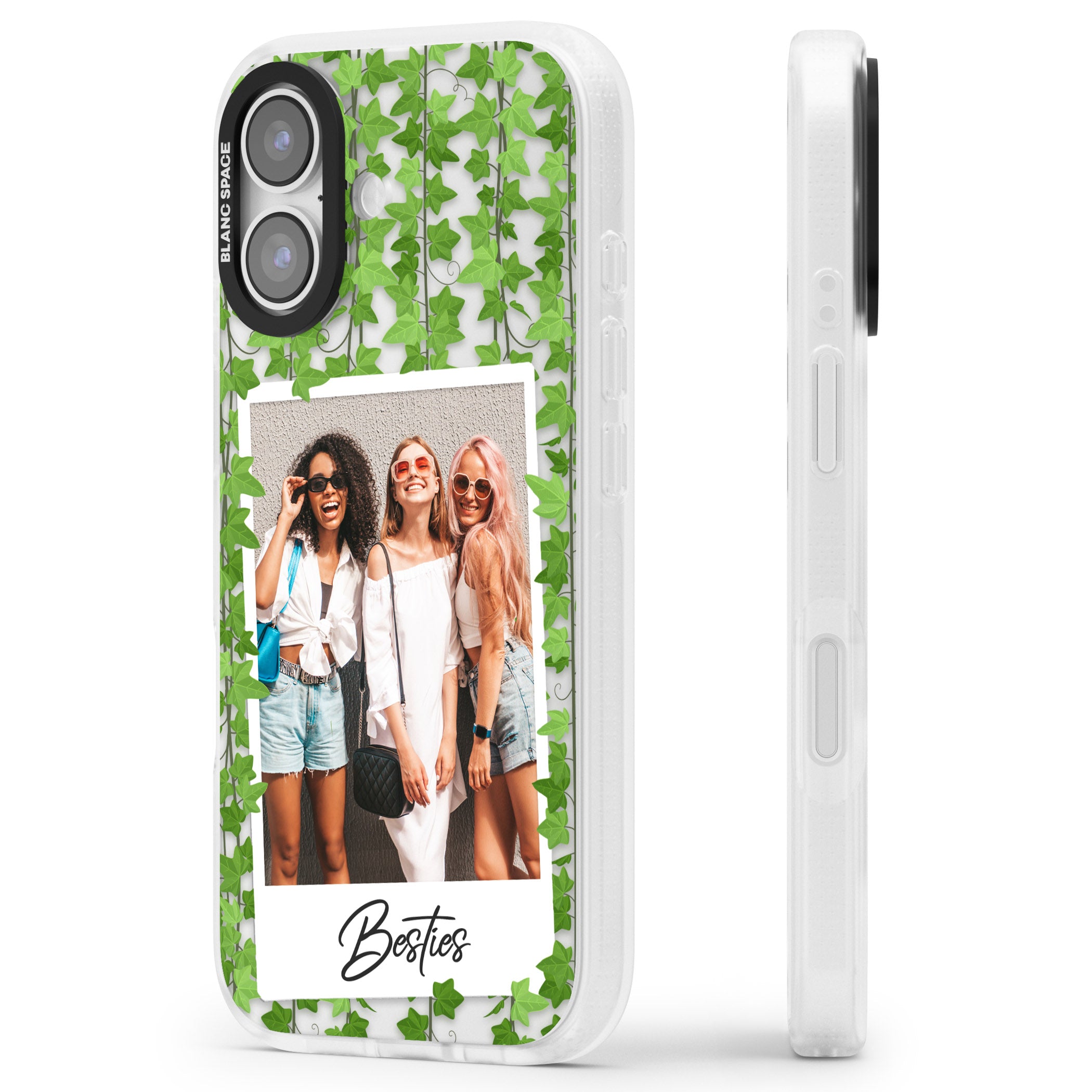 Personalised Ivy Vine Instant Photo iPhone 17 Impact Air Clear Phone Case Side Profile