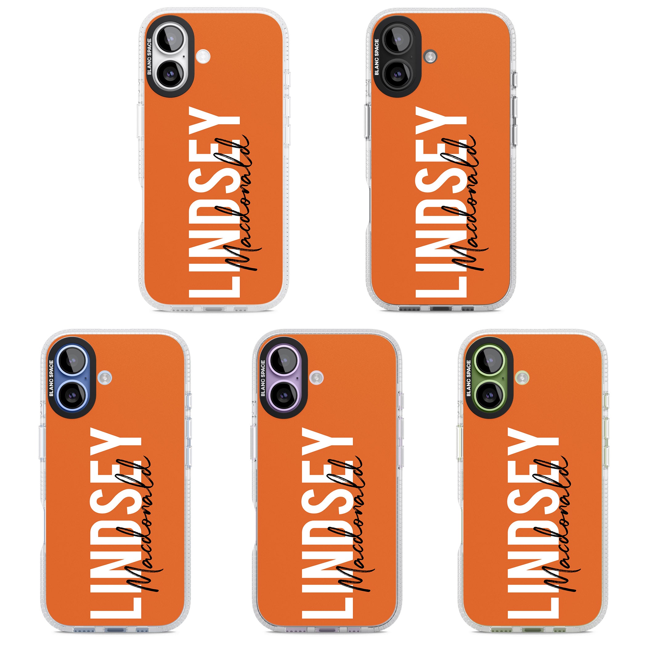 Personalised Bold Name: Orange iPhone 17 Impact Air Clear Phone Case APT Impact Protection