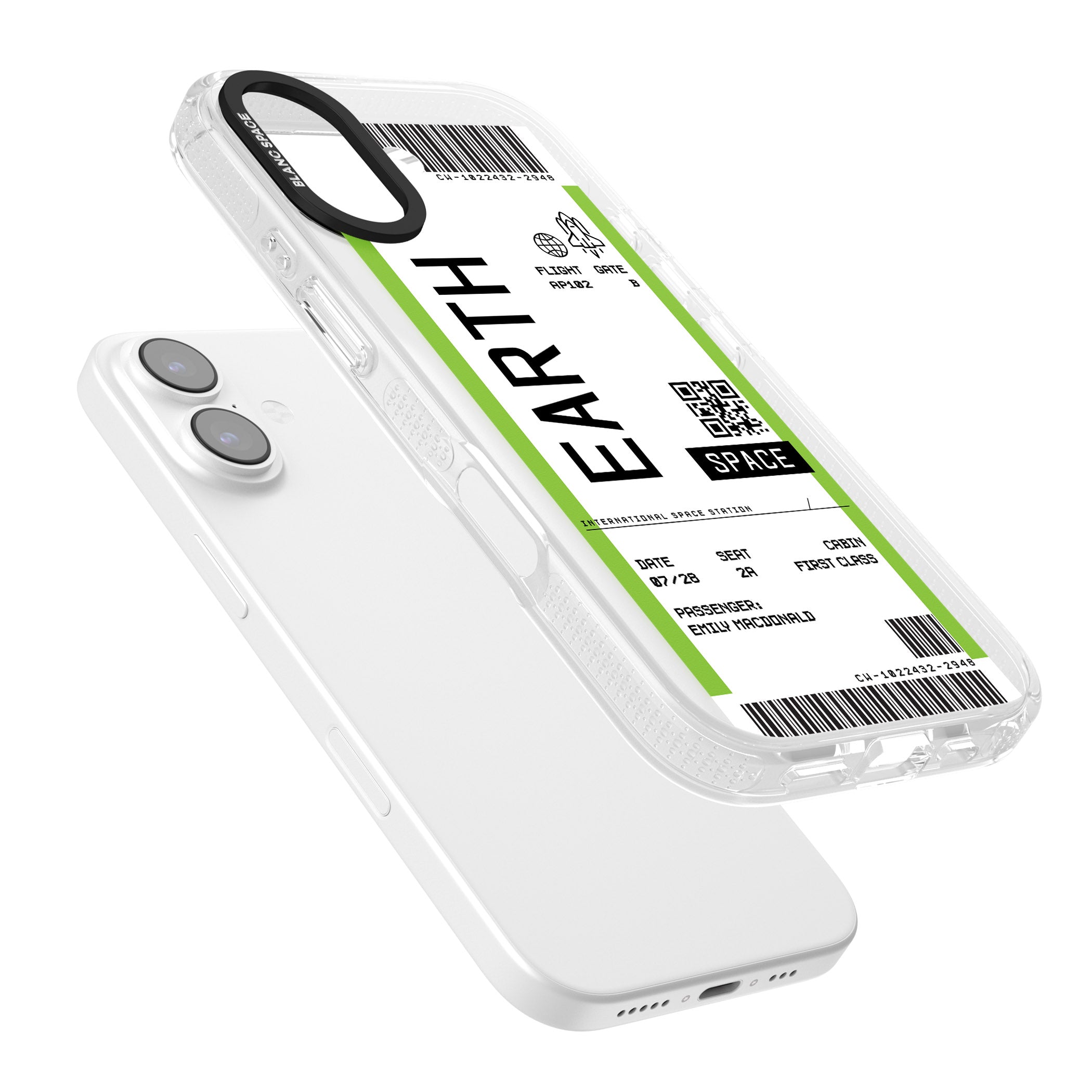 Personalised Earth Travel Ticket iPhone 17 Impact Air Clear Phone Case Colours