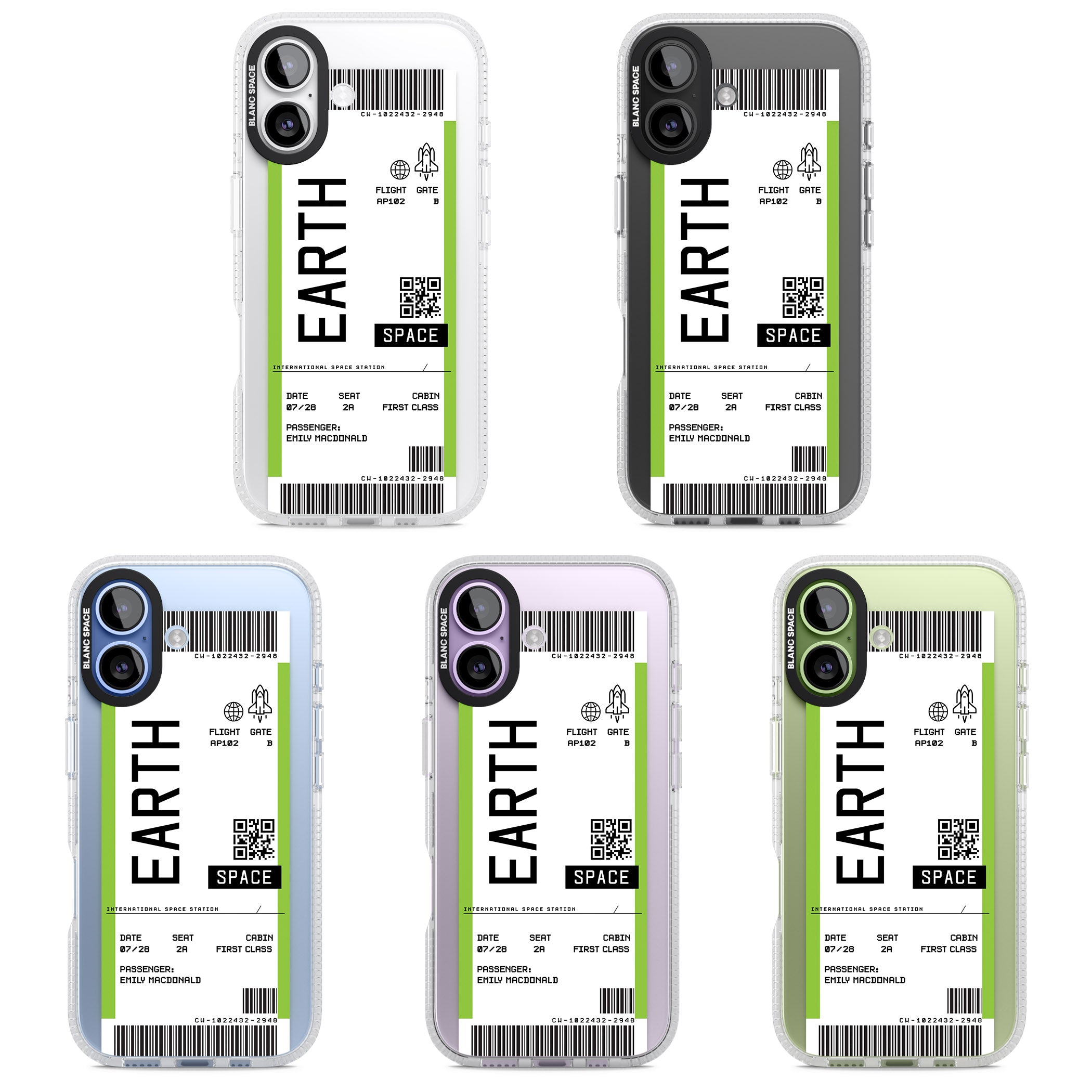 Personalised Earth Travel Ticket iPhone 17 Impact Air Clear Phone Case APT Impact Protection