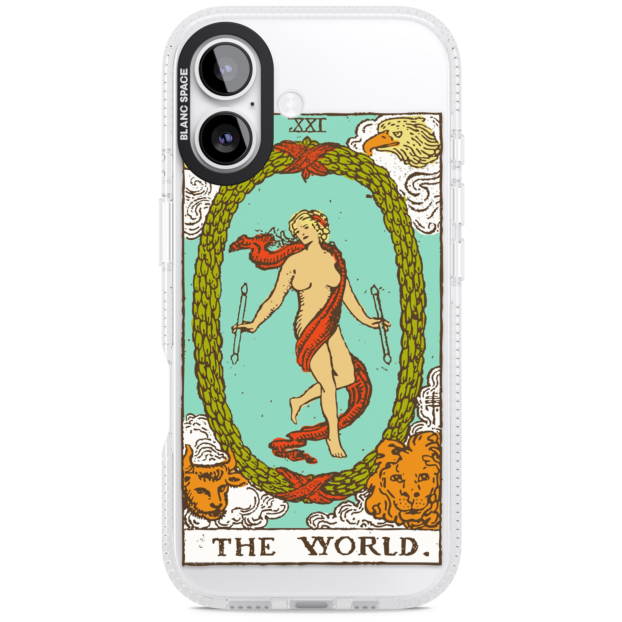 Personalised The World Tarot Card (Color) iPhone 17 Impact Air Clear Phone Case