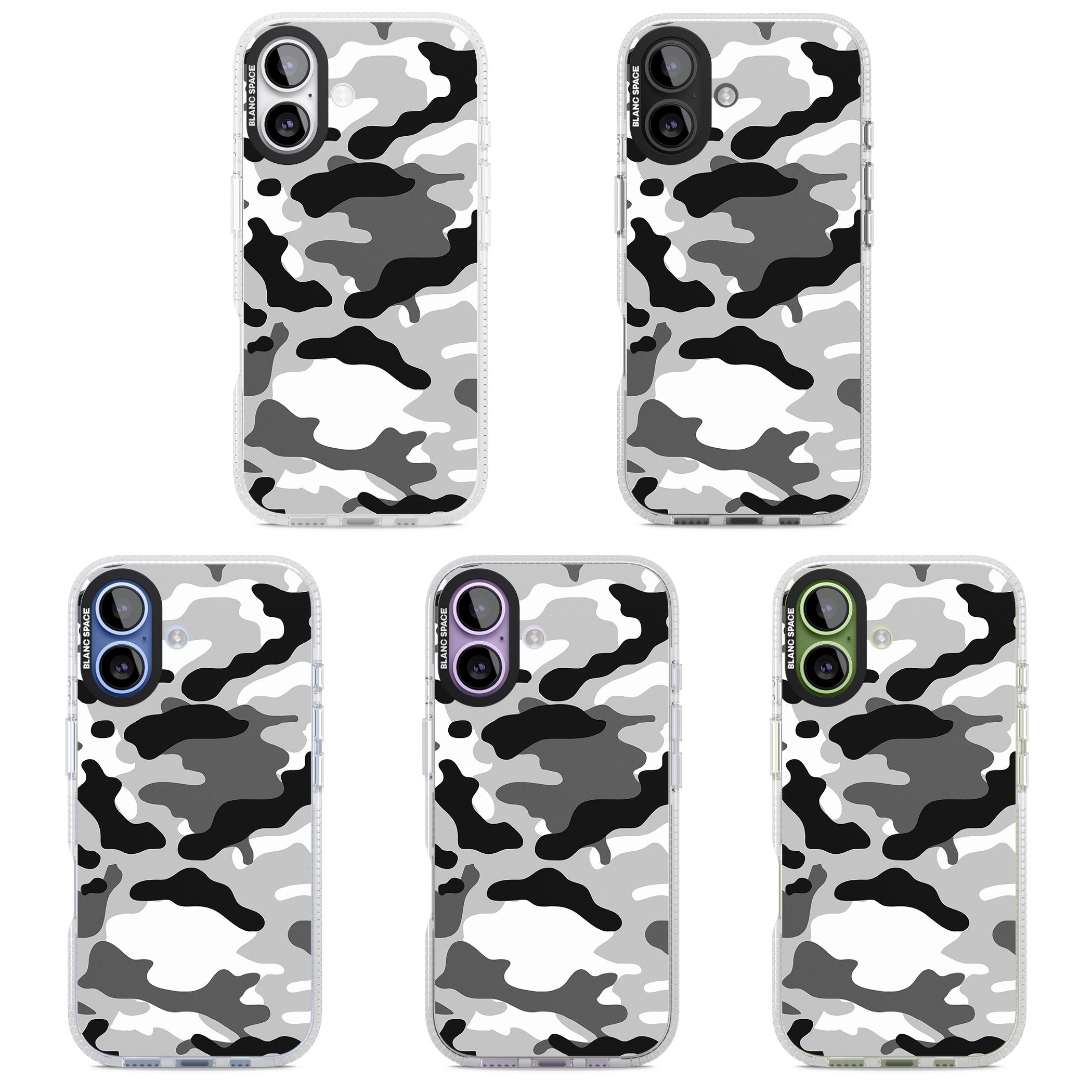 Grey Camo iPhone 17 Impact Air Clear Phone Case APT Impact Protection