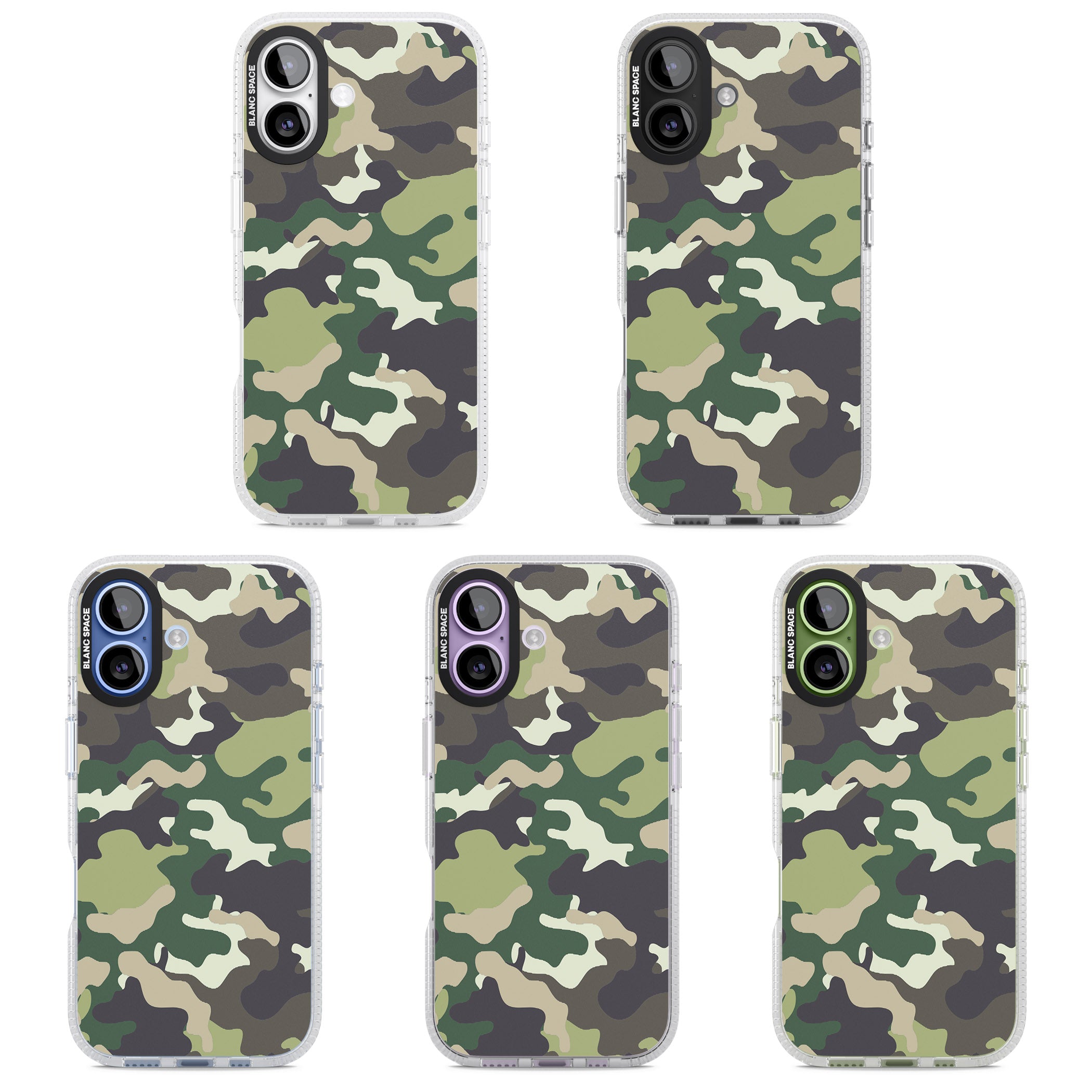 Green Camo iPhone 17 Impact Air Clear Phone Case APT Impact Protection