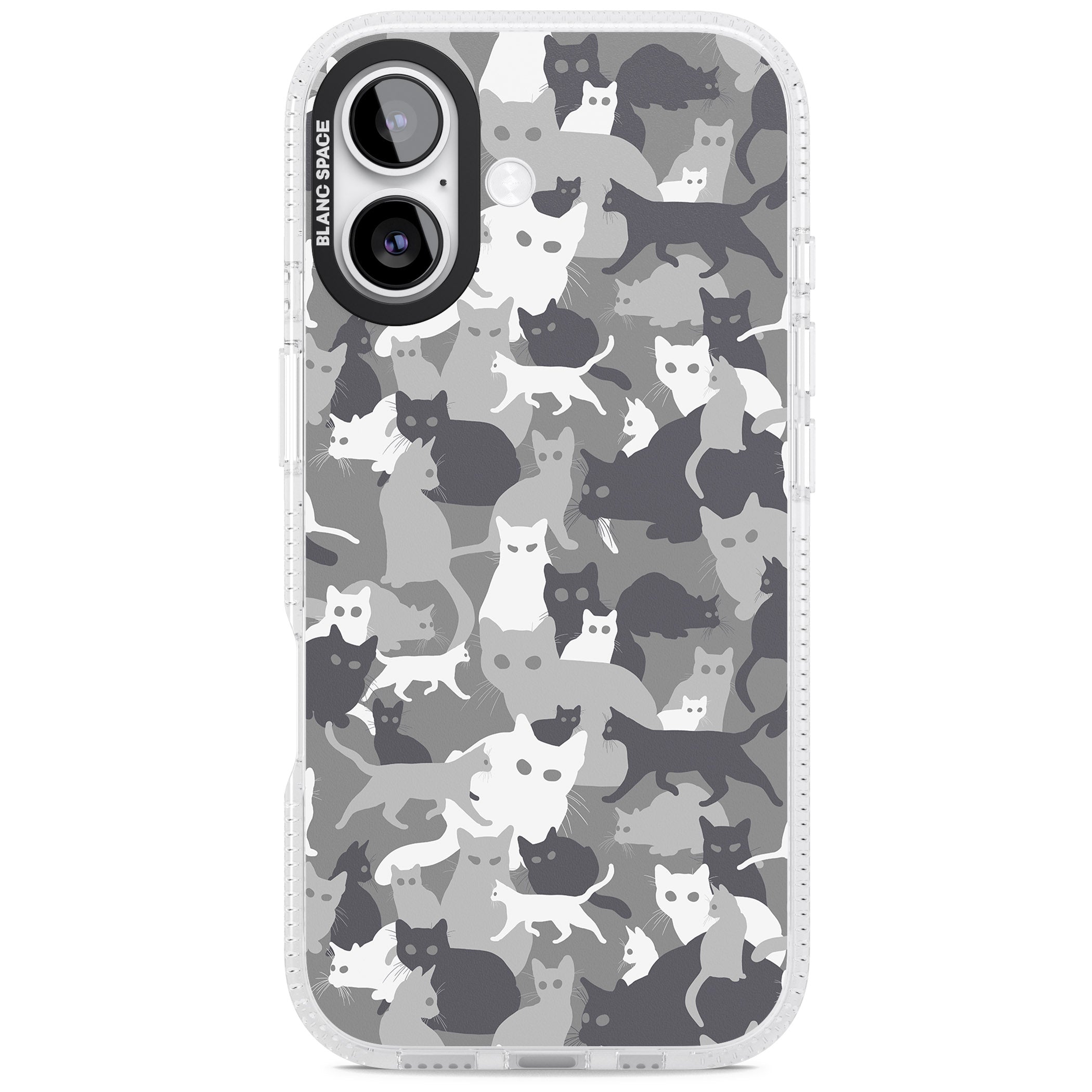 Dark Grey Cat Camouflage iPhone 17 Impact Air Clear Phone Case