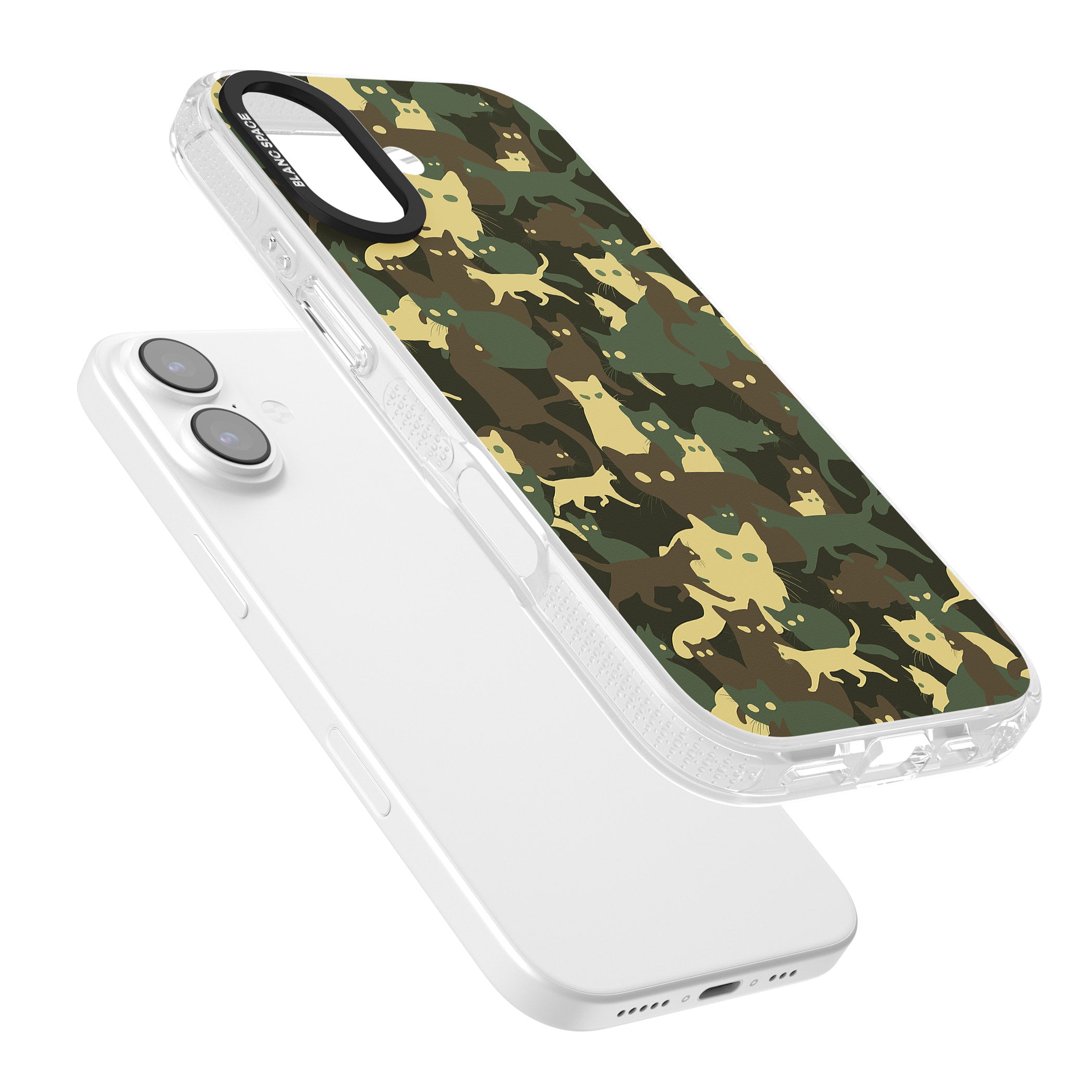 Forest Cat Camo iPhone 17 Impact Air Clear Phone Case Colours