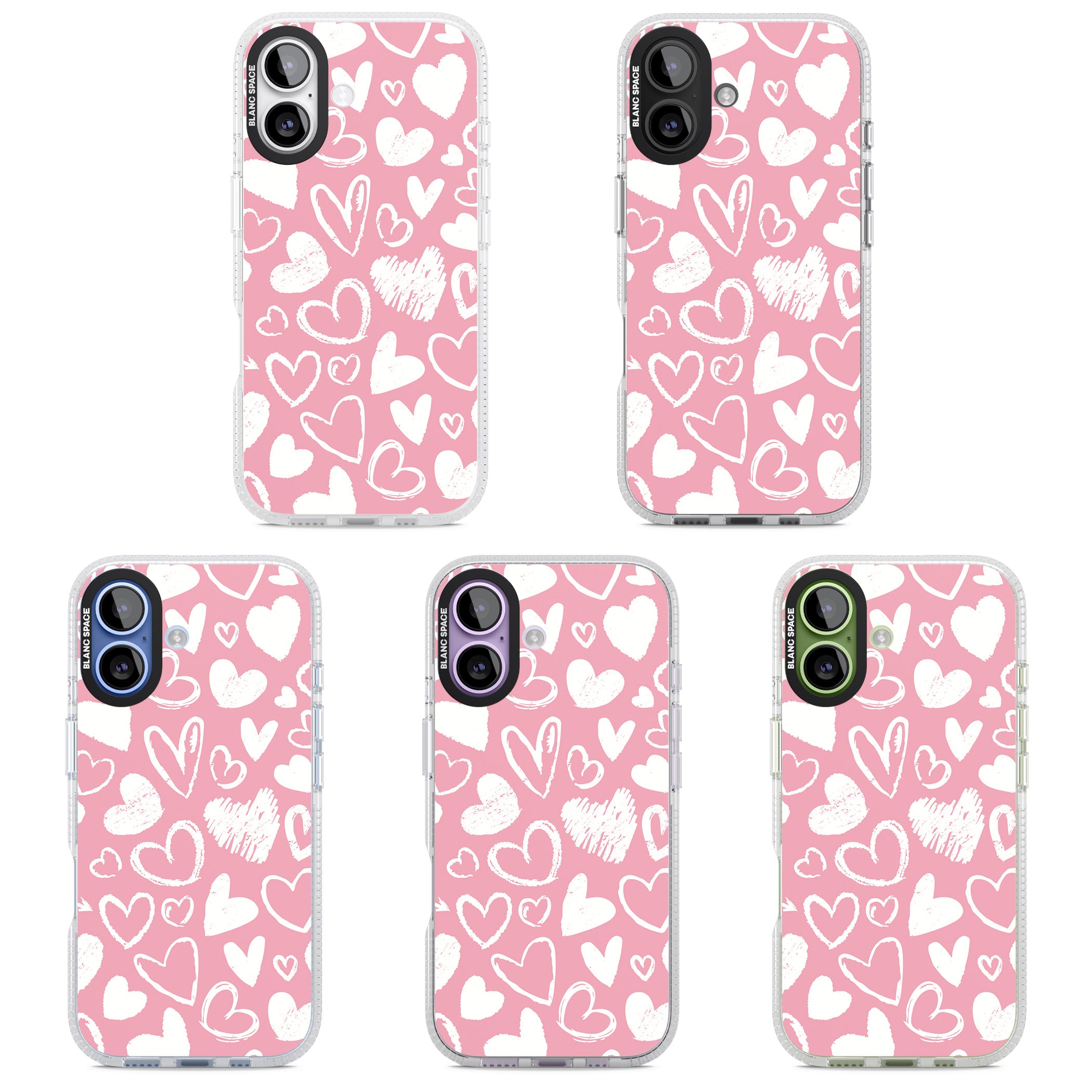 Chalk Hearts iPhone 17 Impact Air Clear Phone Case APT Impact Protection