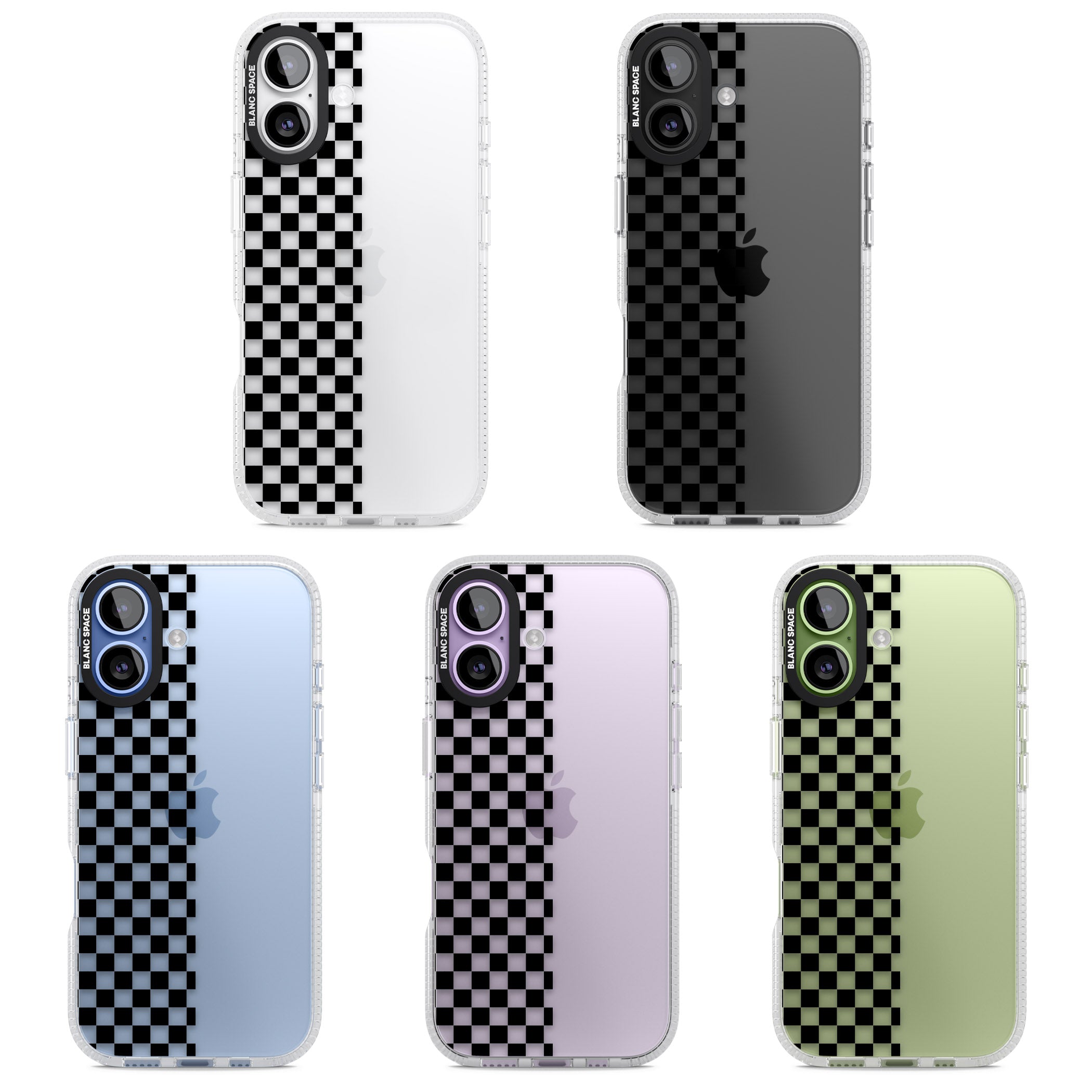 Checker: Half Black Check On Clear iPhone 17 Impact Air Clear Phone Case APT Impact Protection