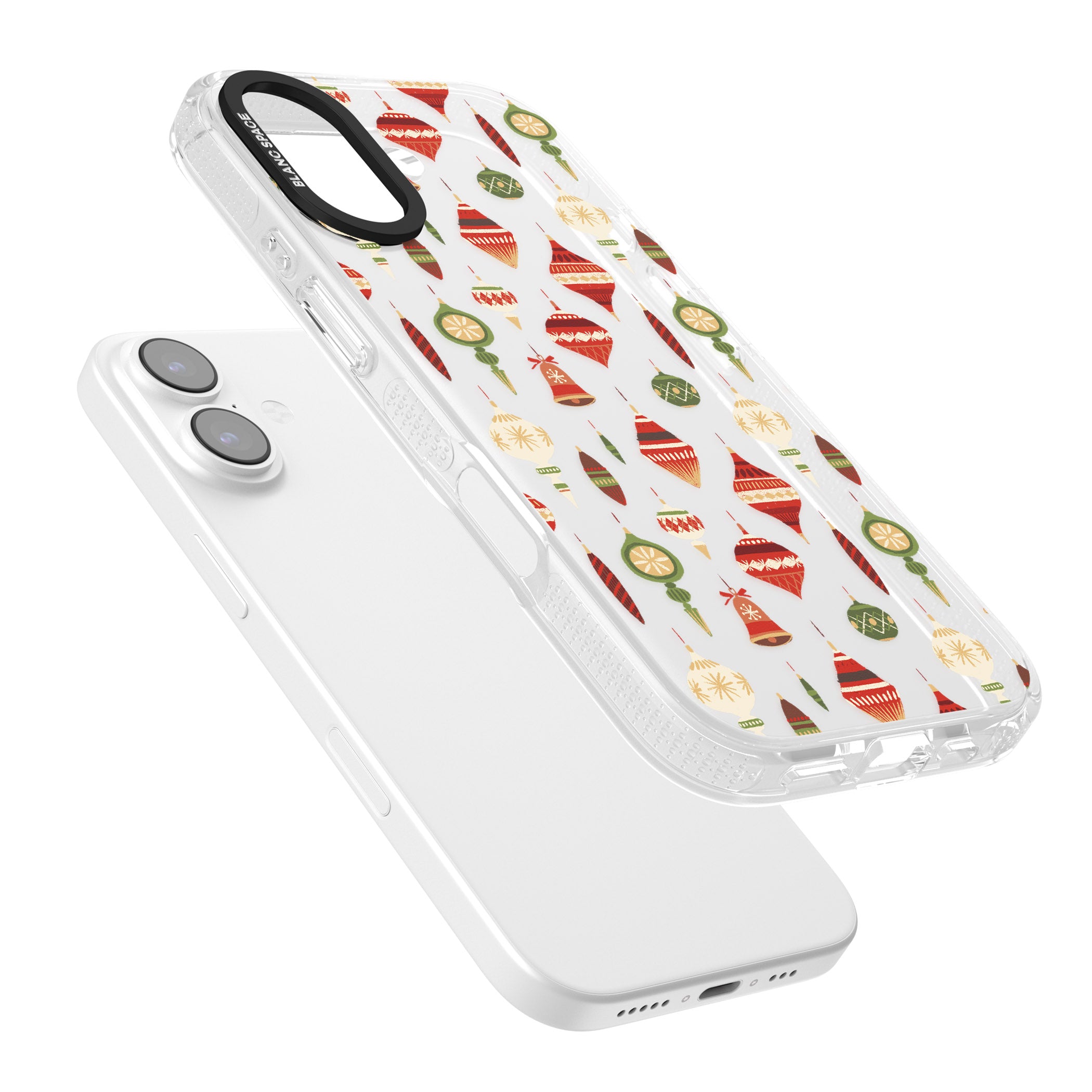 Christmas Baubles Pattern iPhone 17 Impact Air Clear Phone Case Colours