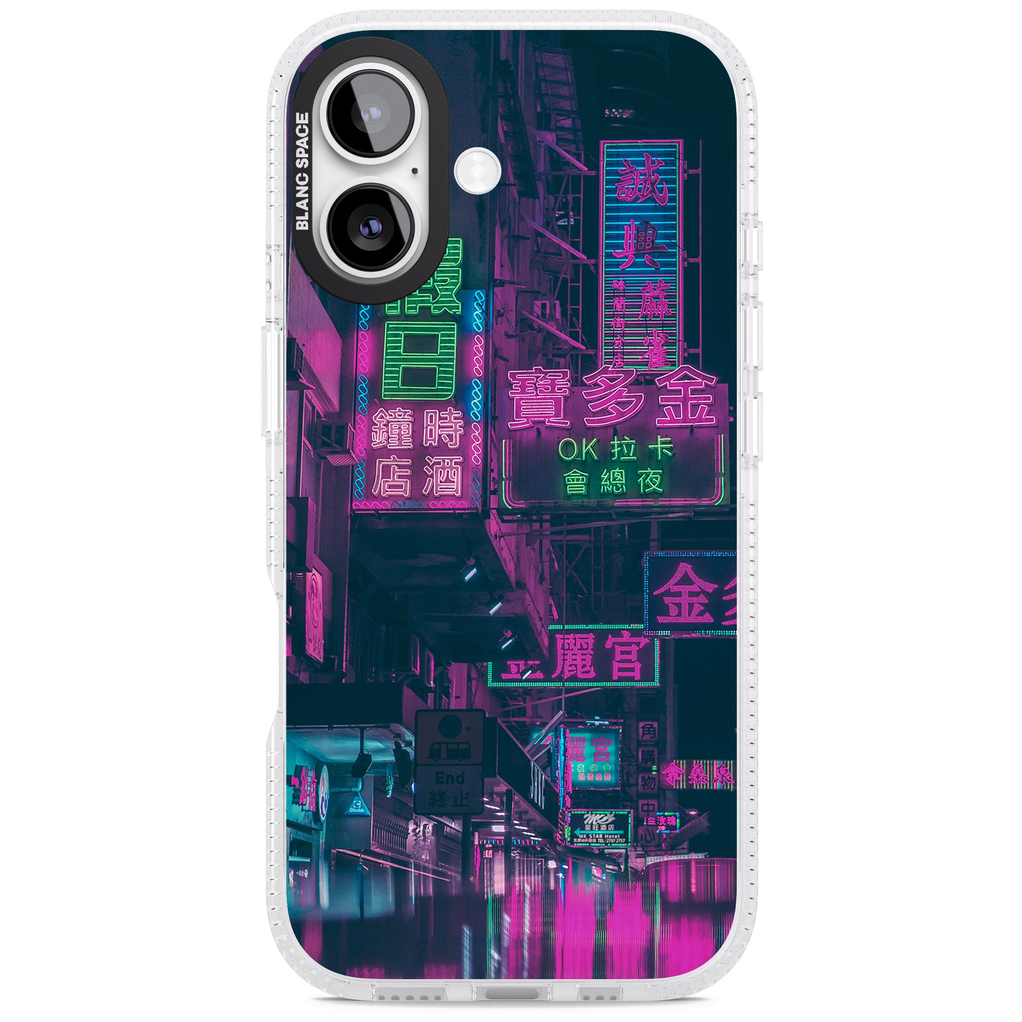 Neon Night Strip iPhone 17 Impact Air Clear Phone Case