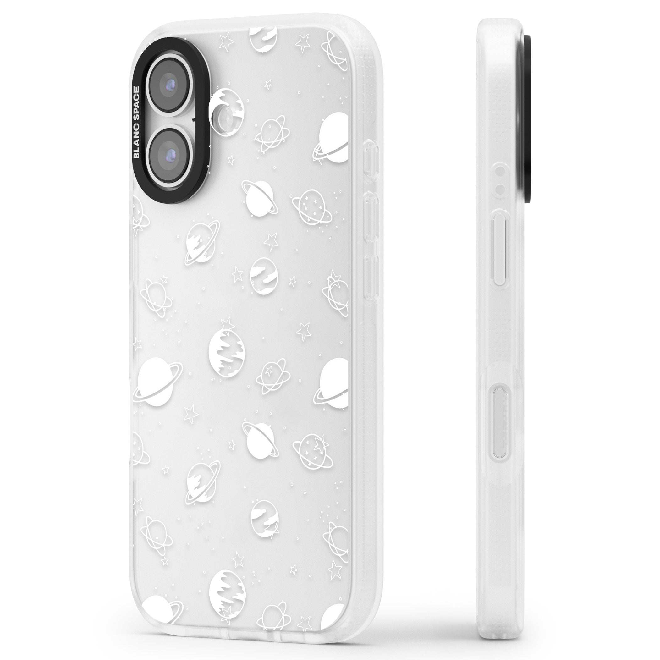 Cosmic Black Planet iPhone 17 Impact Air Clear Phone Case Side Profile