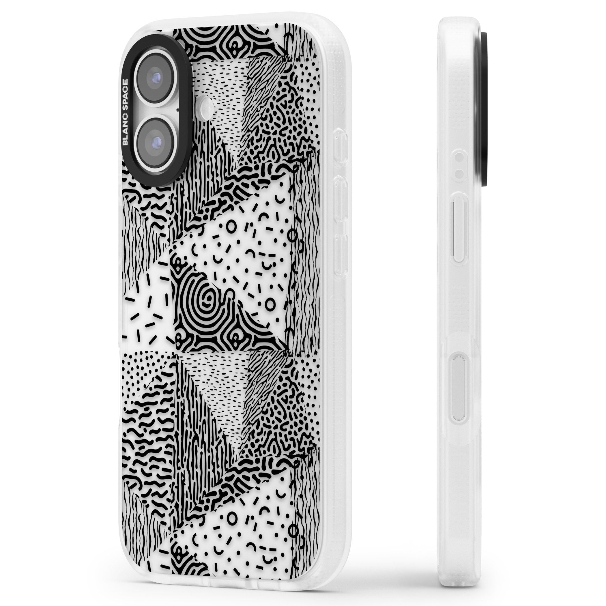 Monochrome Pattern iPhone 17 Impact Air Clear Phone Case Side Profile