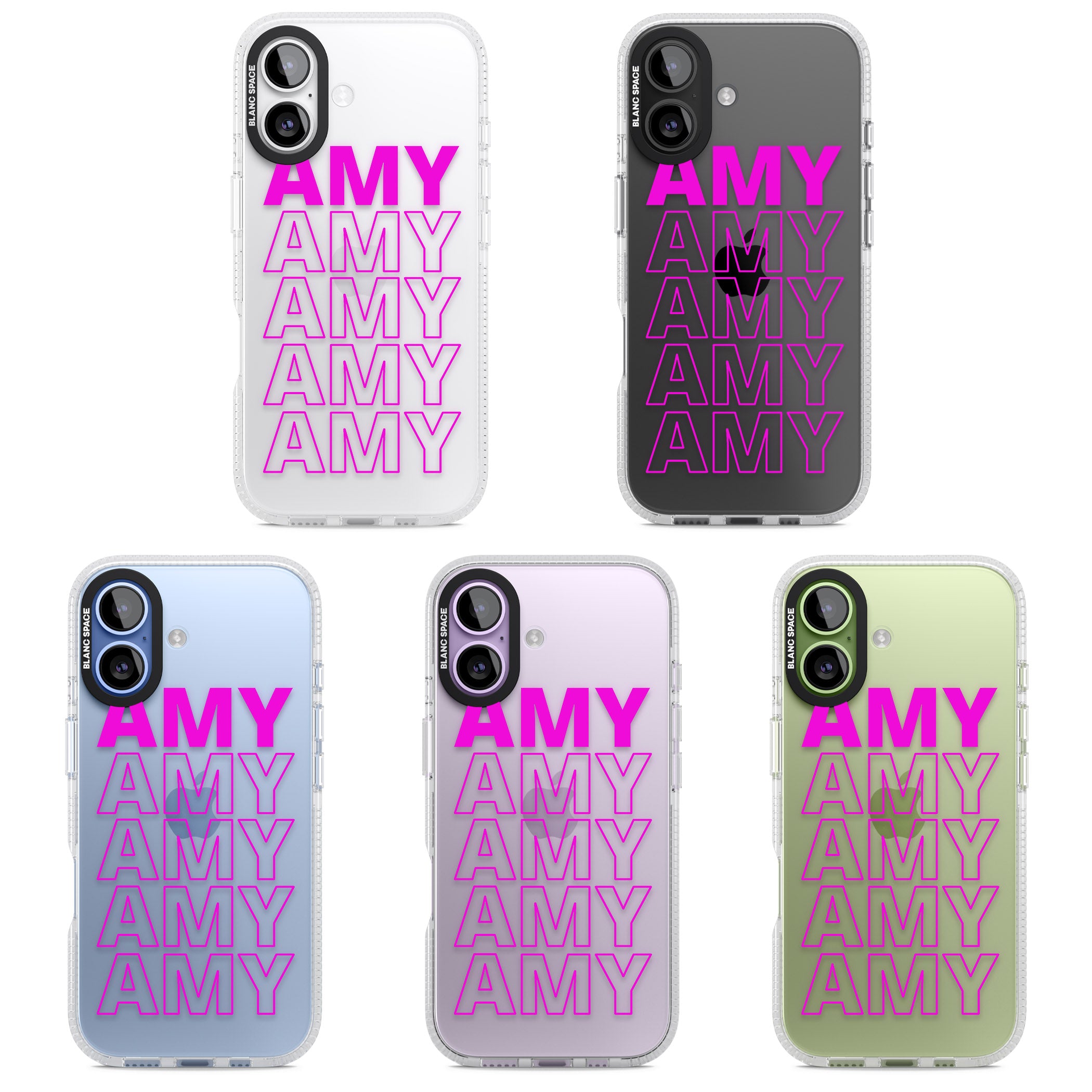 Personalised Bold Repeated Name iPhone 17 Impact Air Clear Phone Case APT Impact Protection