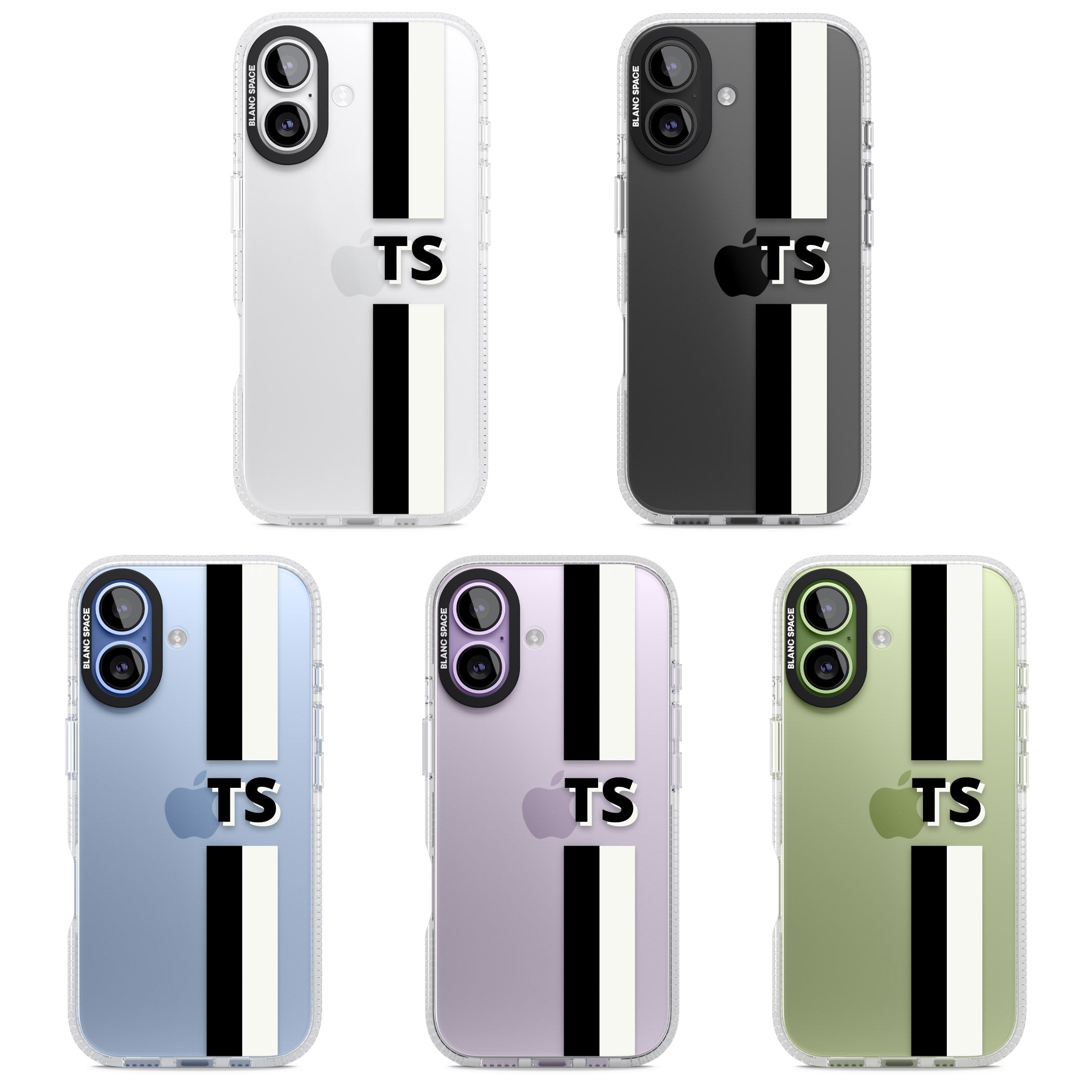 Personalised Black And White Stripe iPhone 17 Impact Air Clear Phone Case APT Impact Protection