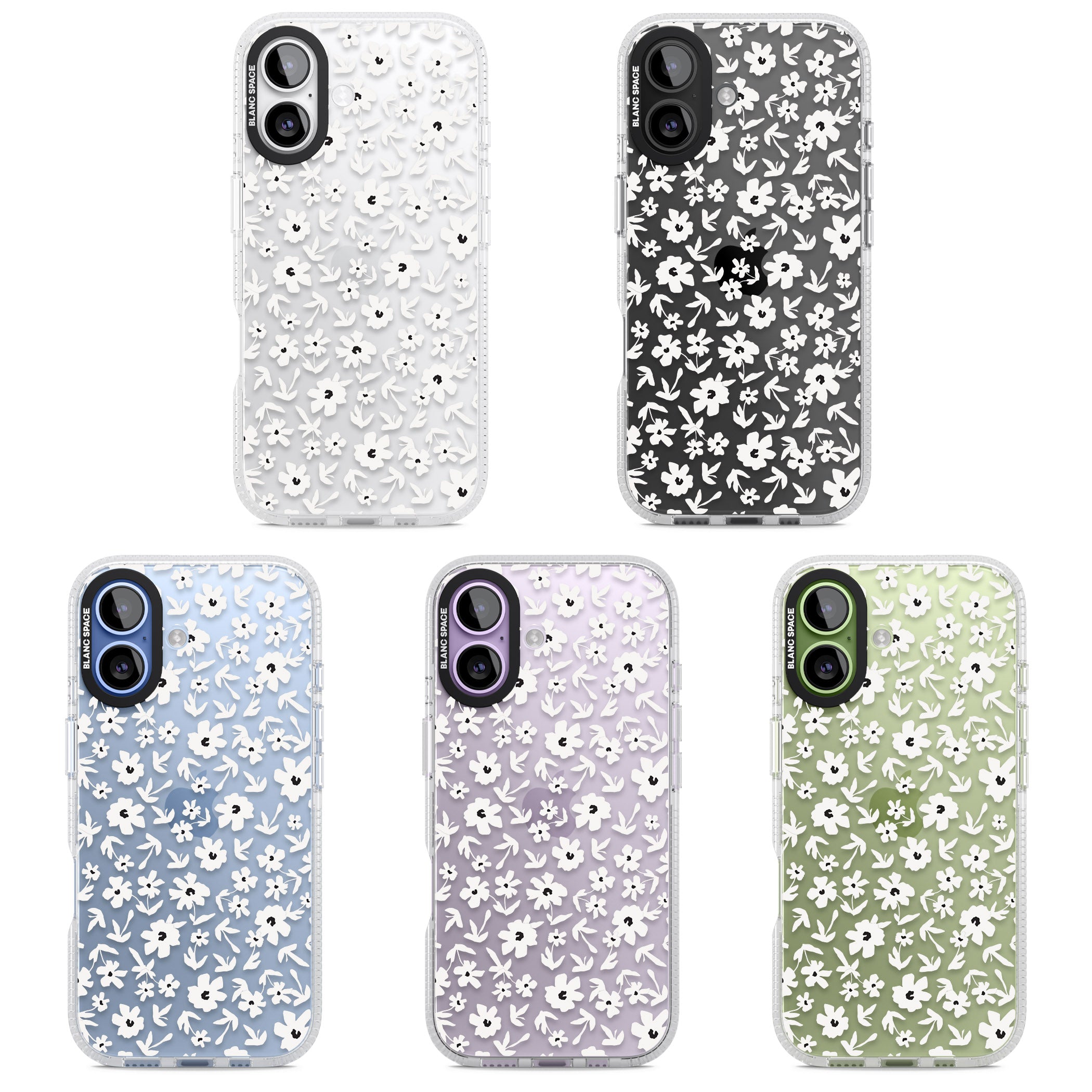 Monochrome Floral iPhone 17 Impact Air Clear Phone Case APT Impact Protection