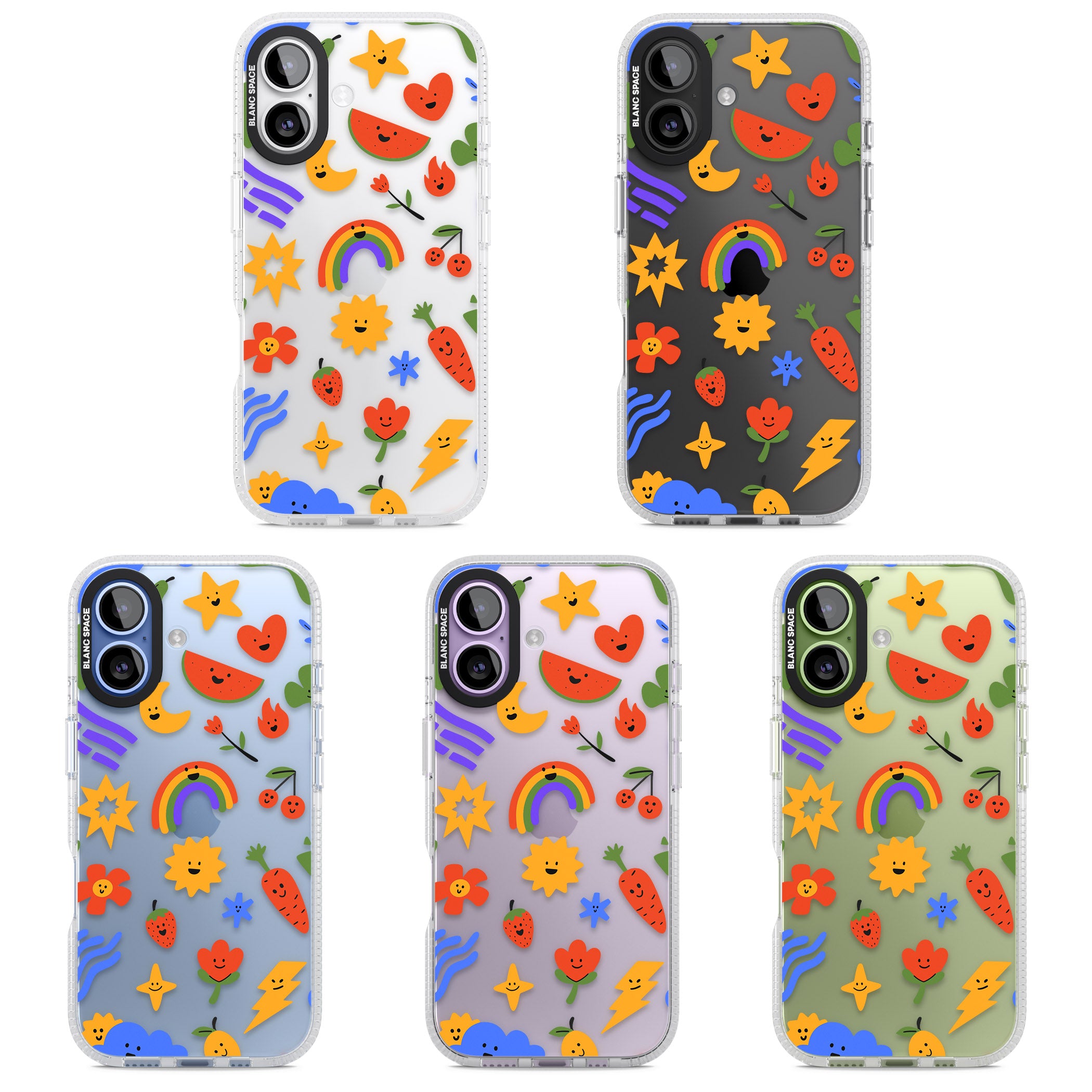 Colorful Kawaii Icons iPhone 17 Impact Air Clear Phone Case APT Impact Protection