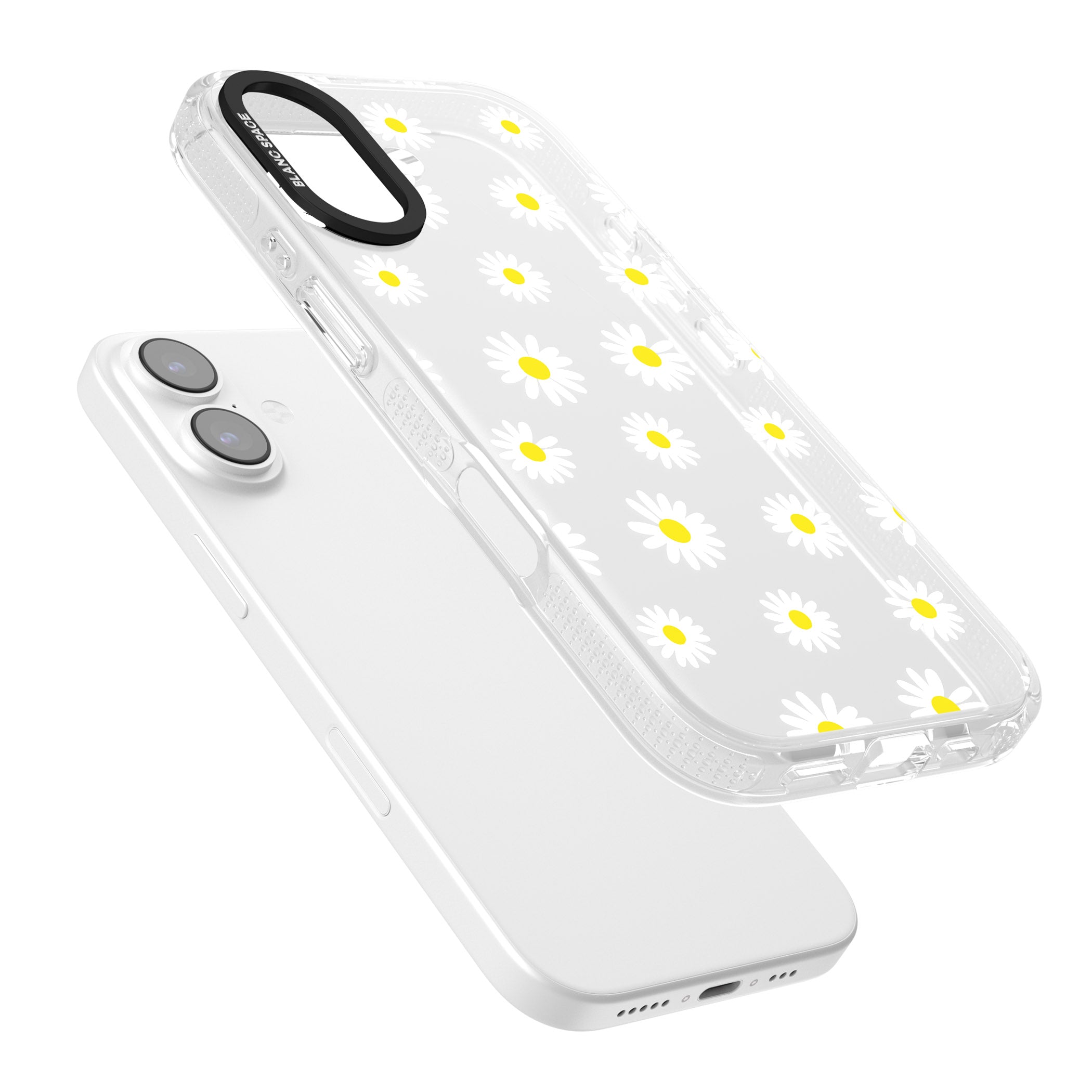 Personalised White Daisy Pattern iPhone 17 Impact Air Clear Phone Case Colours