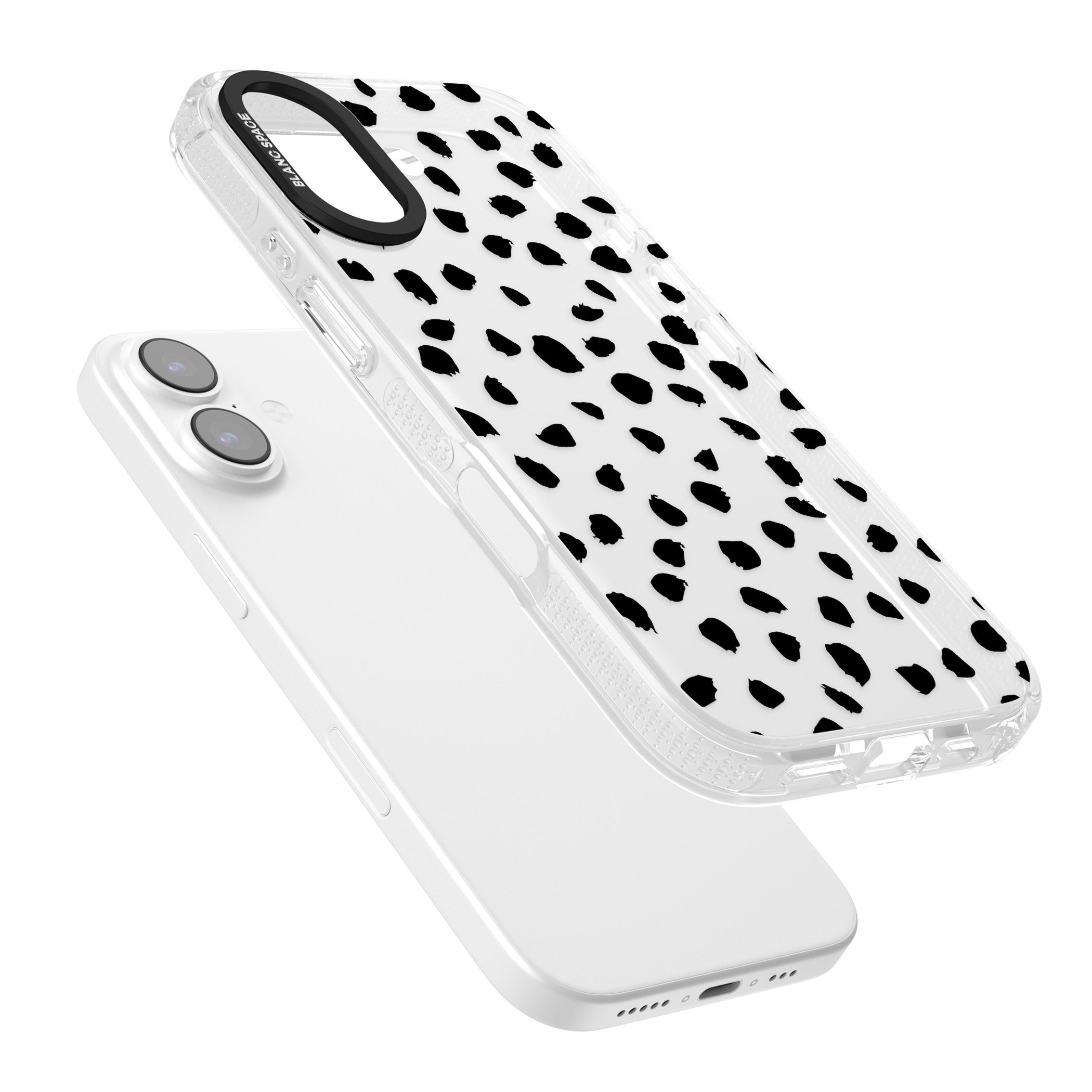 Black Dalmatian Polka Dot iPhone 17 Impact Air Clear Phone Case Colours