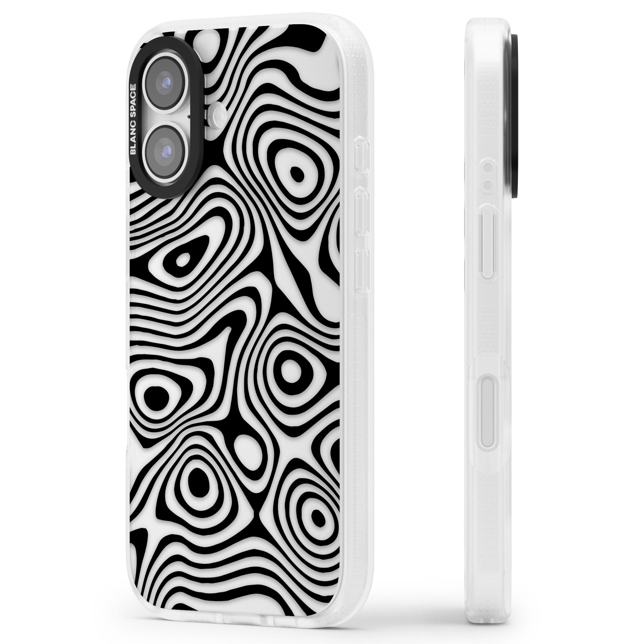 Dark Topographic Map iPhone 17 Impact Air Clear Phone Case Side Profile