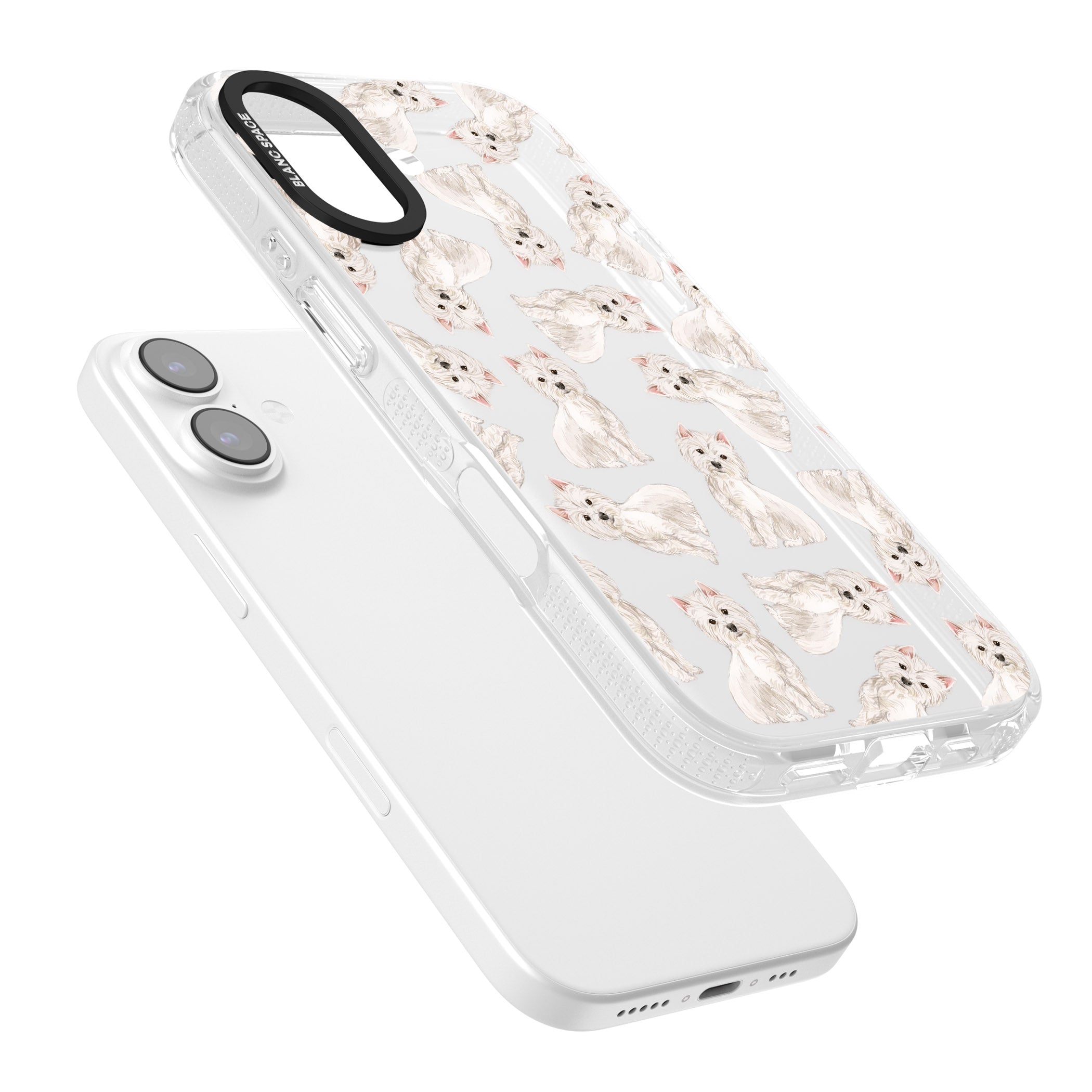 Westie Dog Pattern iPhone 17 Impact Air Clear Phone Case Colours