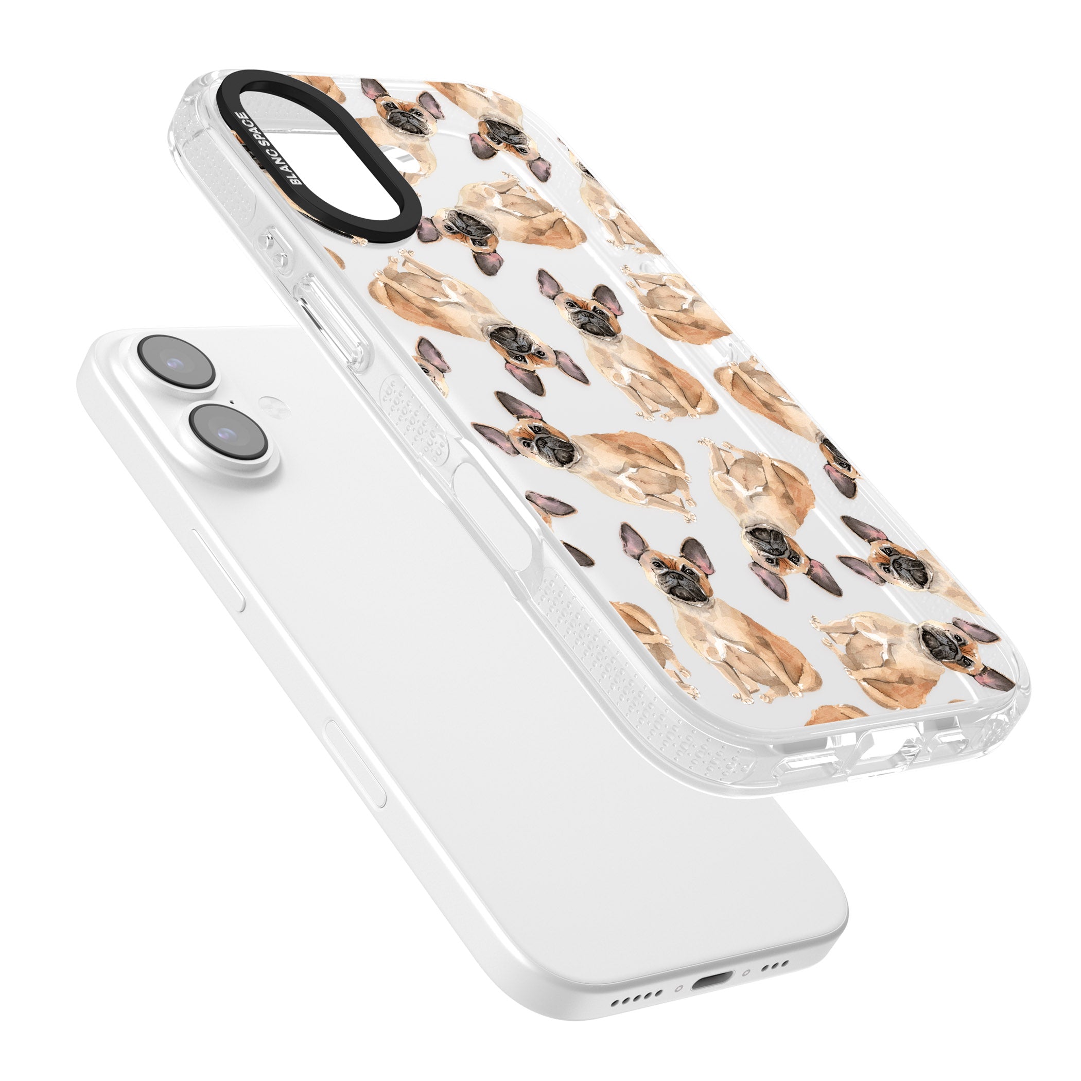 French Bulldog Watercolour Pattern iPhone 17 Impact Air Clear Phone Case Colours