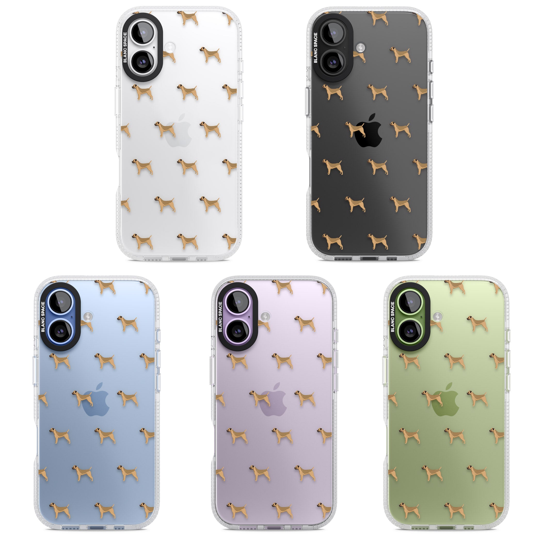 Border Terrier Dog Pattern iPhone 17 Impact Air Clear Phone Case APT Impact Protection