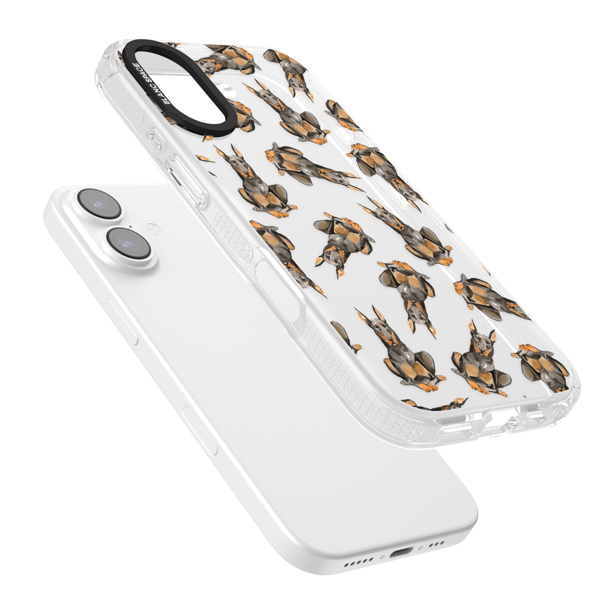 Doberman Watercolor Dog iPhone 17 Impact Air Clear Phone Case Colours